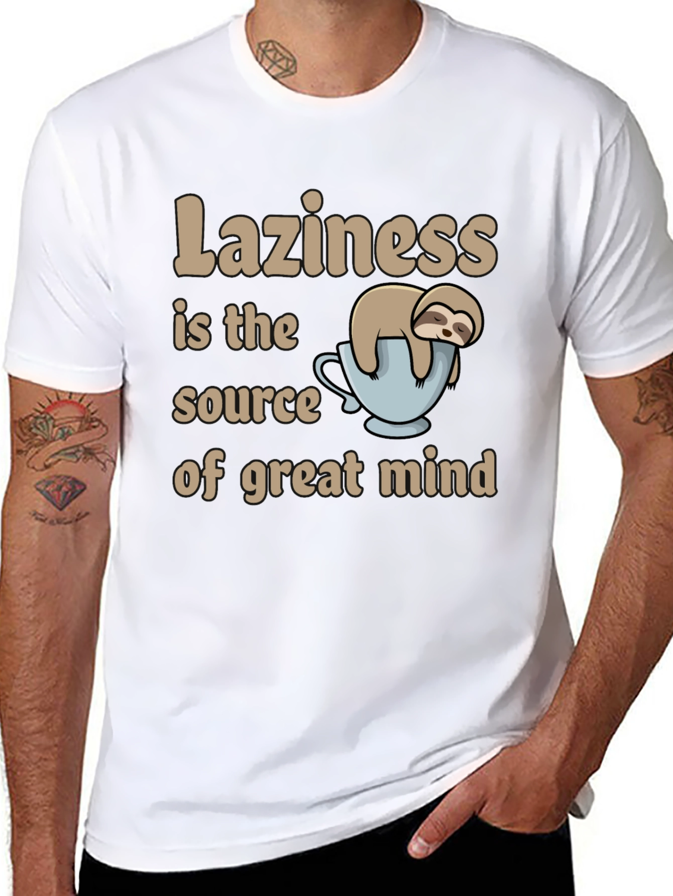 Black Laziness is the Source of Great Mind Graphic T-Shirt view 8