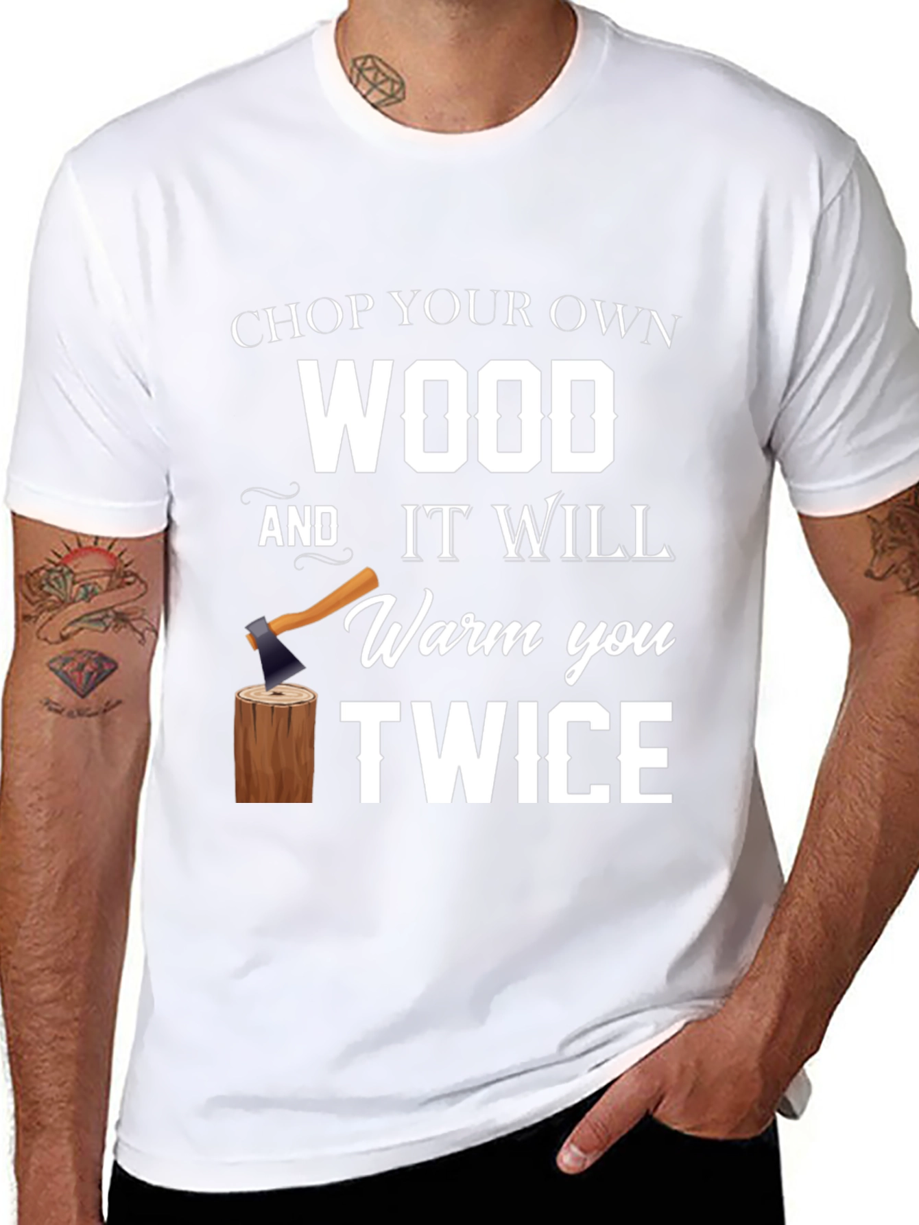 Black Chop Your Own Wood Graphic Tee view 8