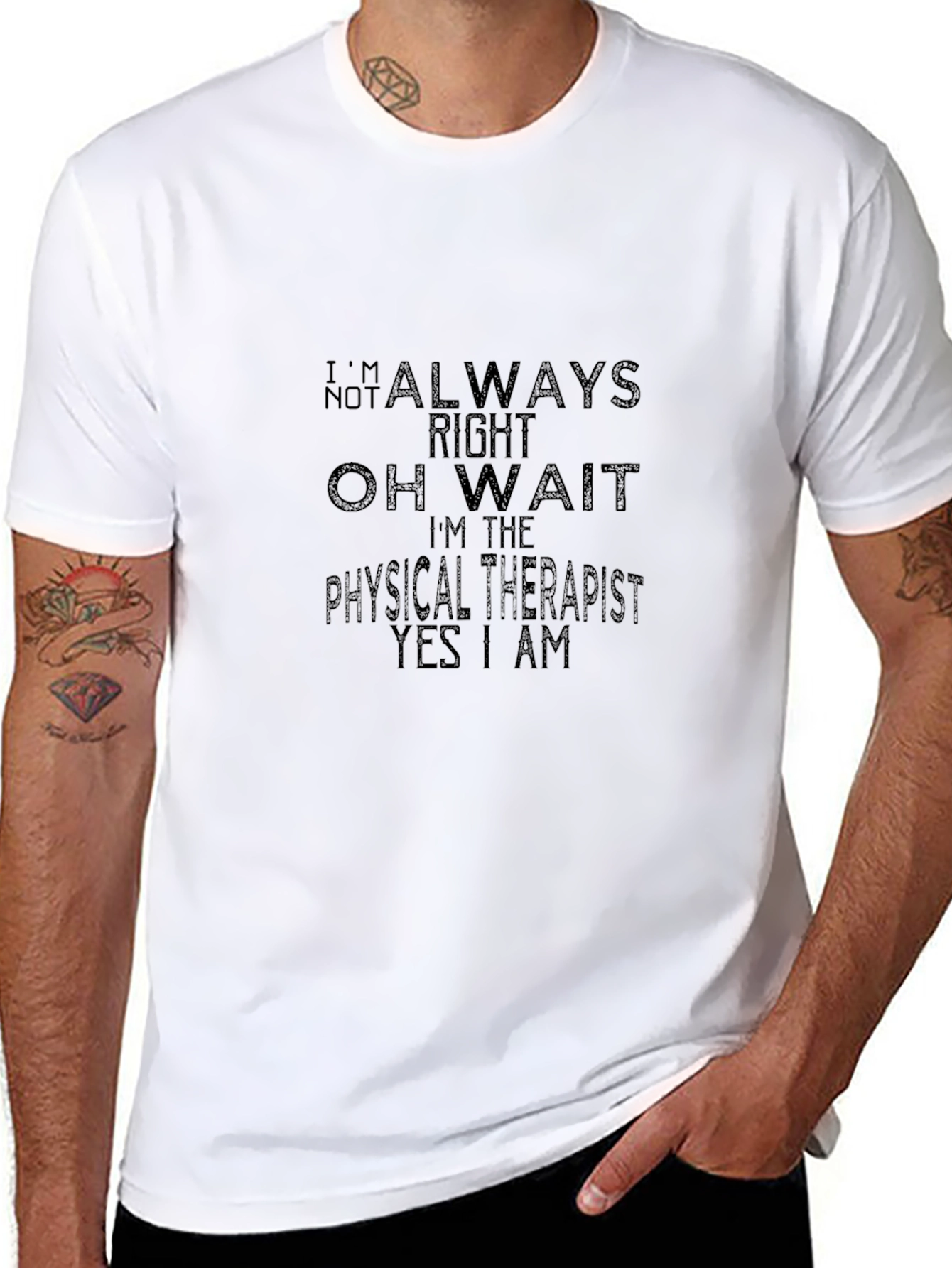 Black Physical Therapist T-Shirt - Always Right Funny Tee view 8