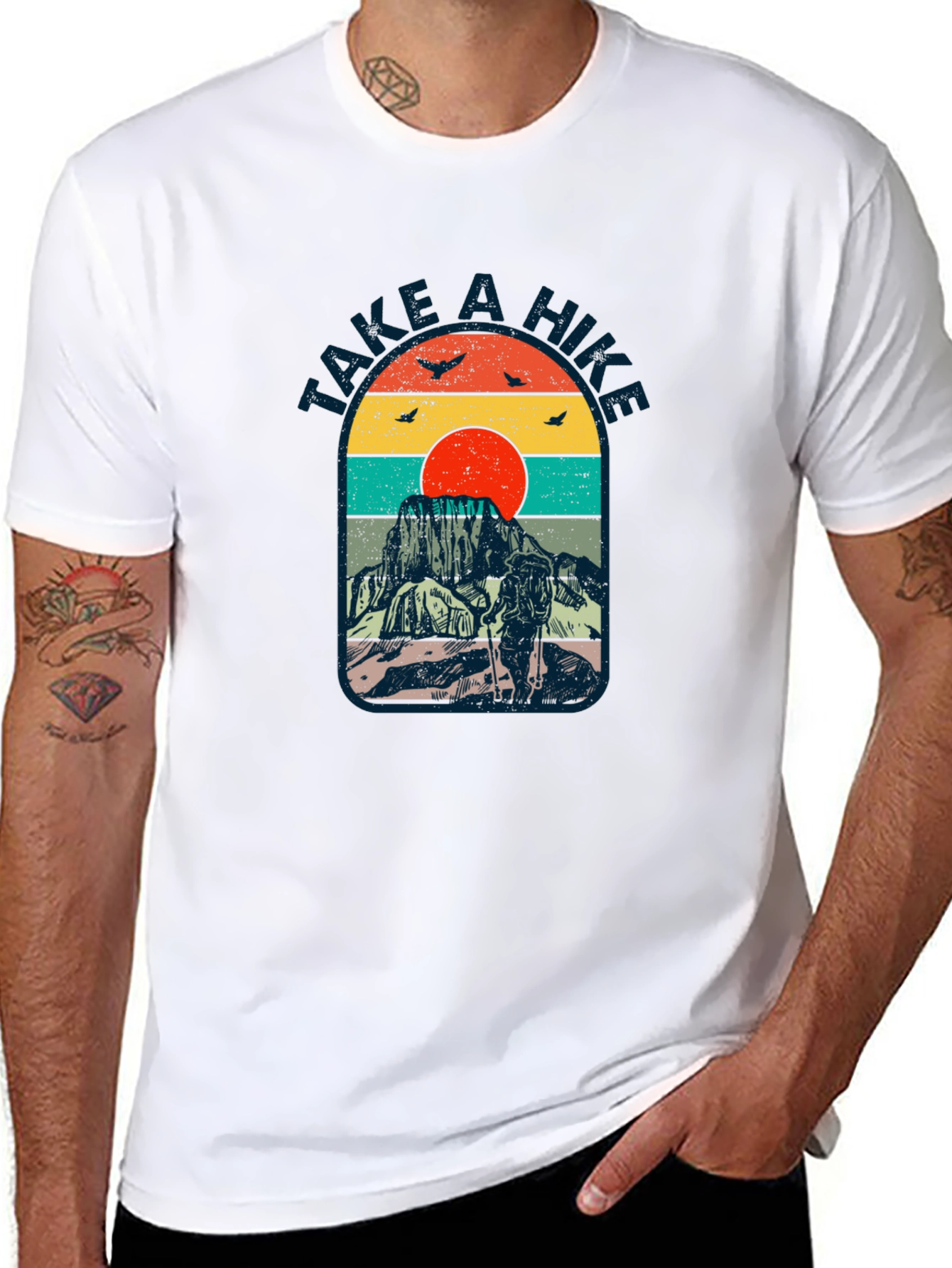 Black Retro "Take a Hike" Graphic T-Shirt view 8