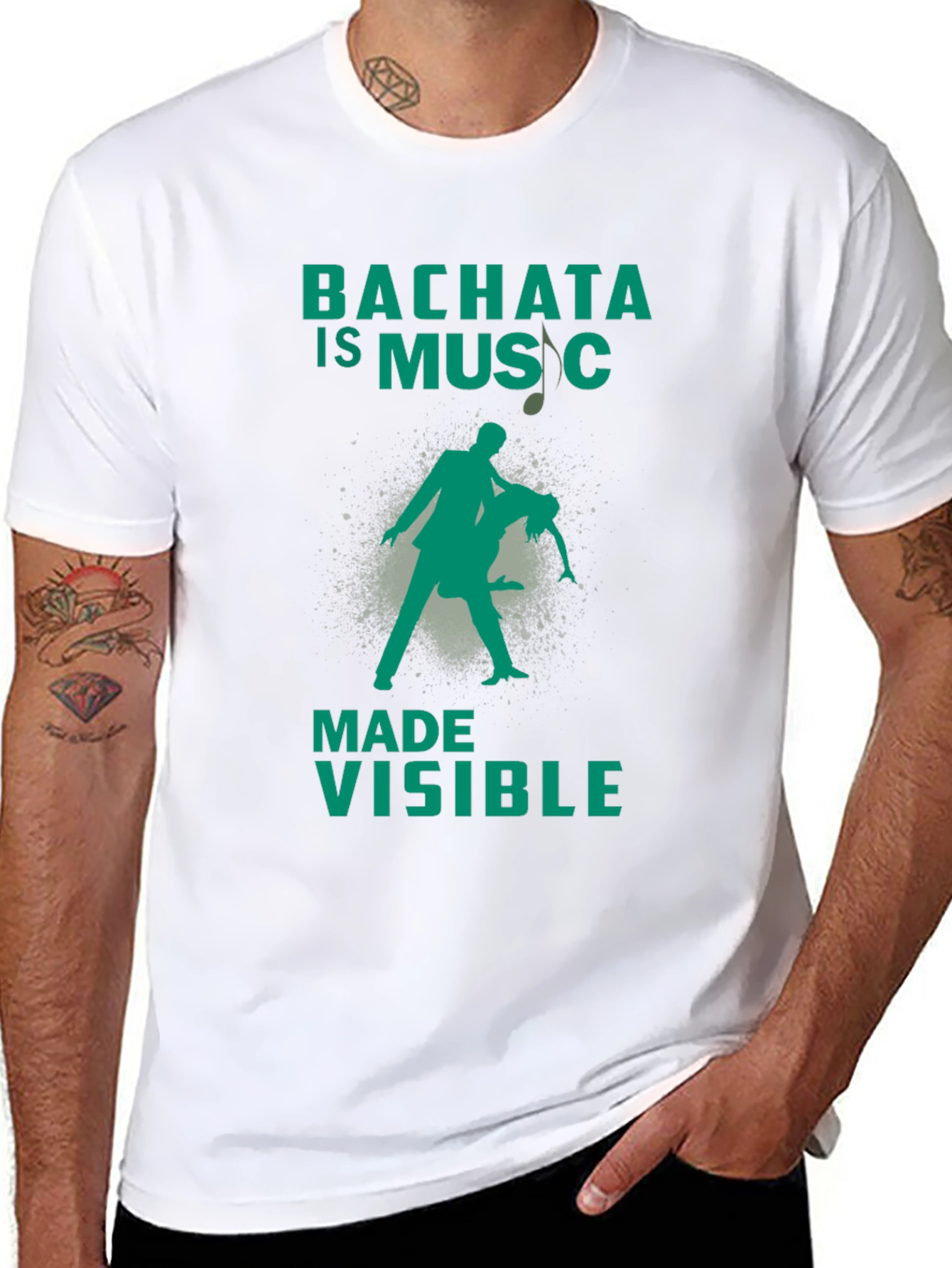 Black Bachata Is Music Made Visible Graphic T-Shirt view 8