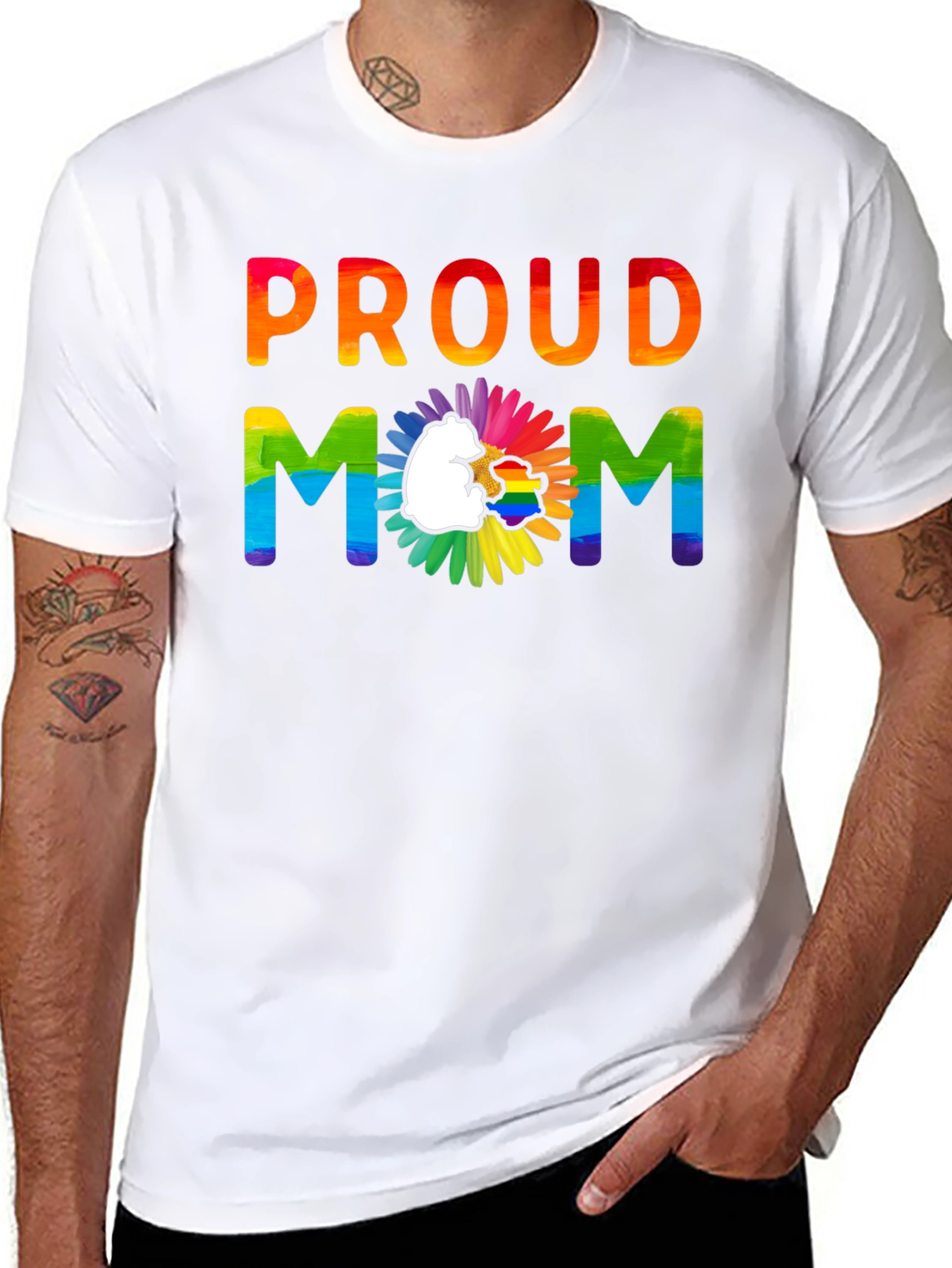 Black Proud Mom LGBTQ+ Pride T-Shirt view 8