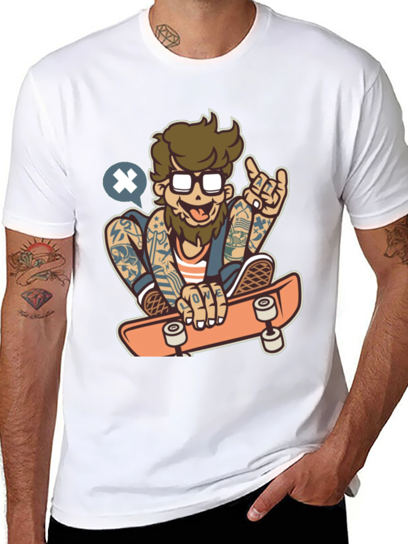 Black Skater Dude Graphic Tee - Black view 8