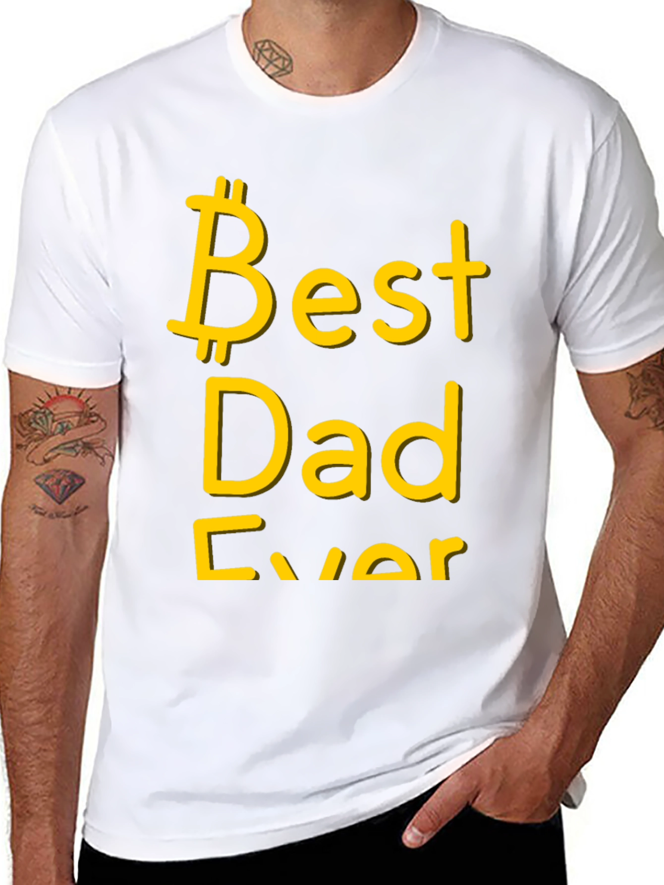 Black Best Dad Ever T-Shirt - Bitcoin Father's Day Gift view 8