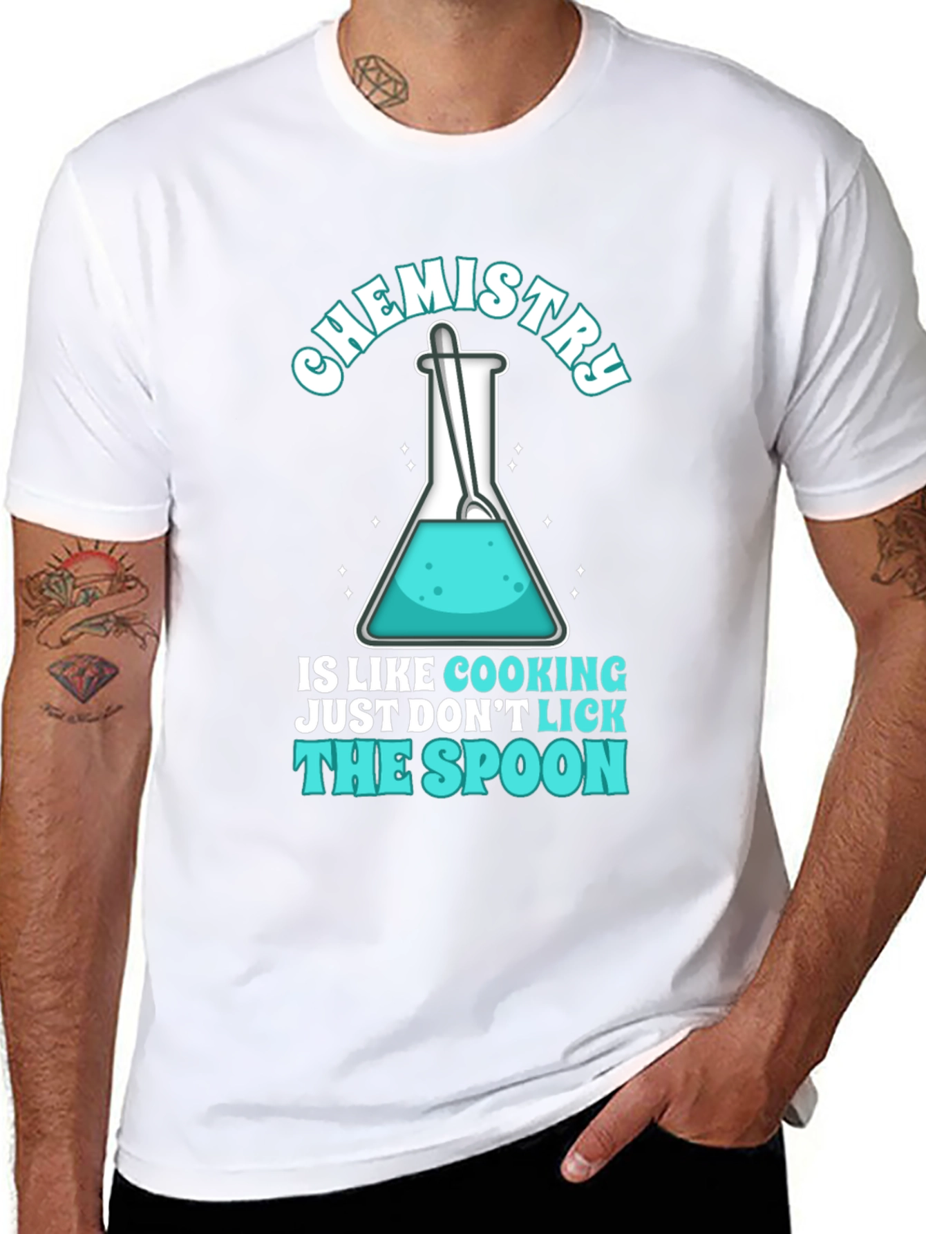 Black Chemistry Cooking T-Shirt - Don't Lick The Spoon view 8