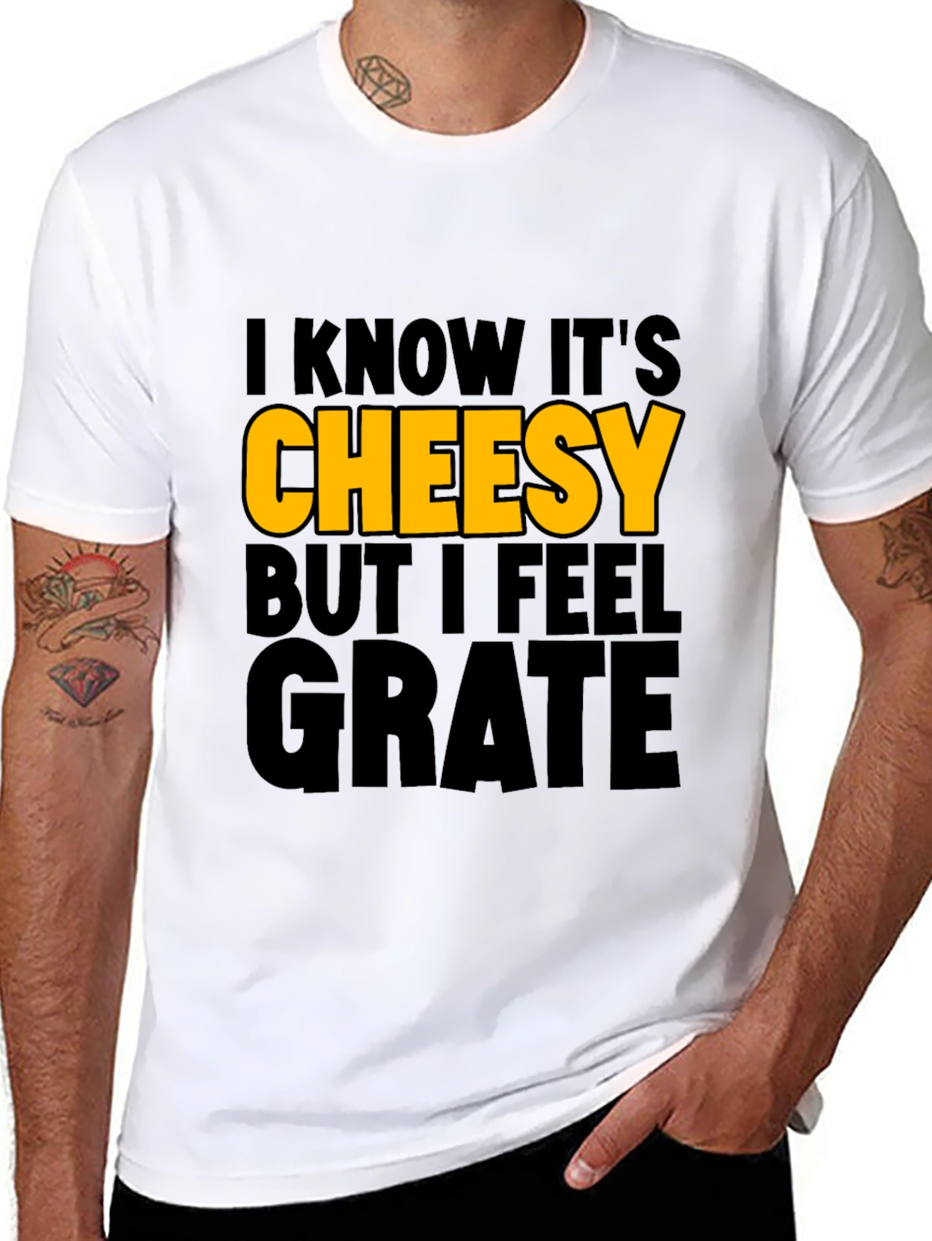 Black Cheesy Grate Humor T-Shirt view 8