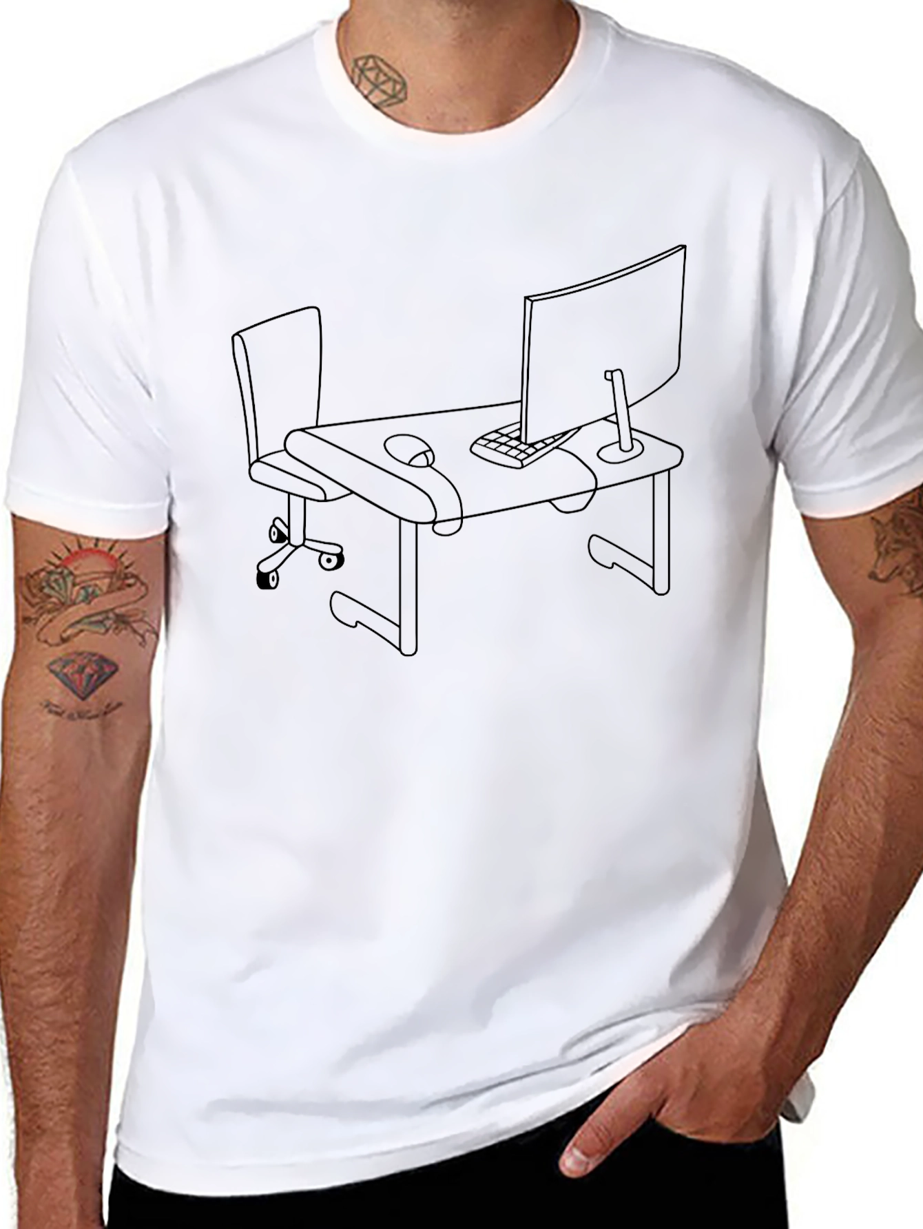 Black Desk Setup Graphic Tee - Black view 8