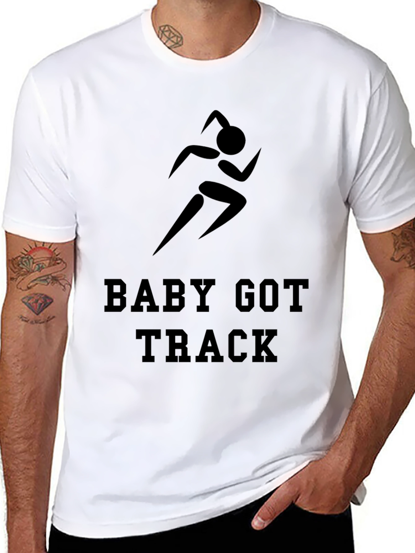 Black Baby Got Track T-Shirt - Funny Running Tee view 8