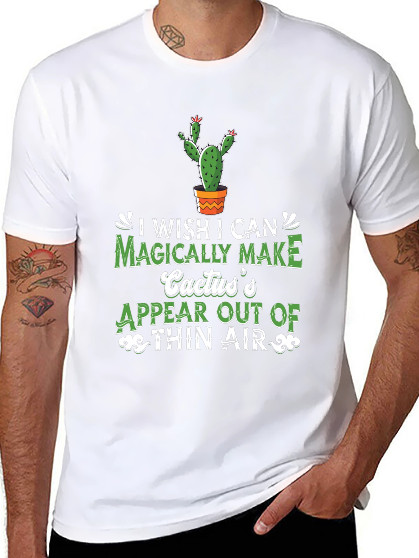 Black Magical Cactus T-Shirt: Funny Graphic Tee view 8