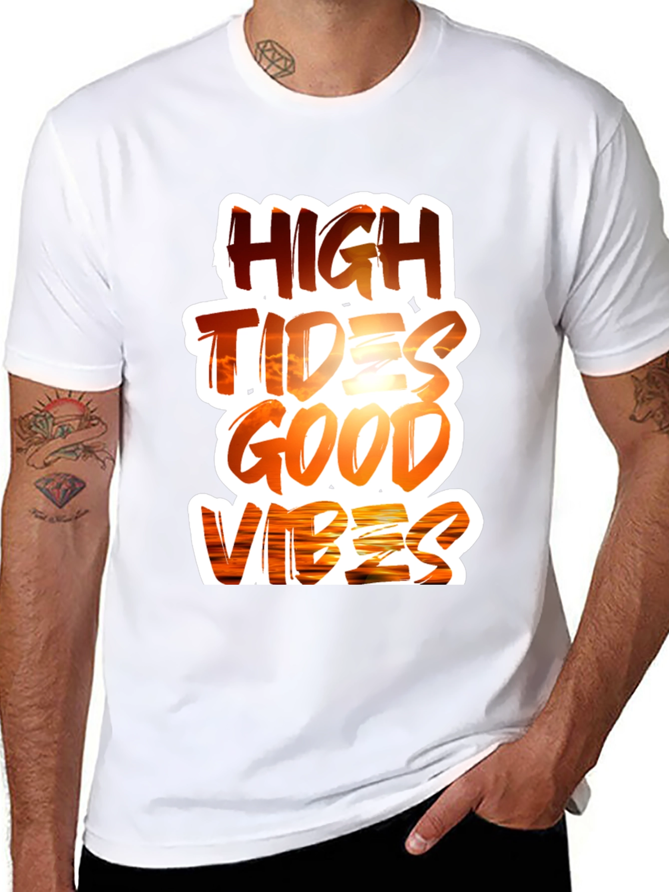 Black High Tides Good Vibes Graphic Tee view 8
