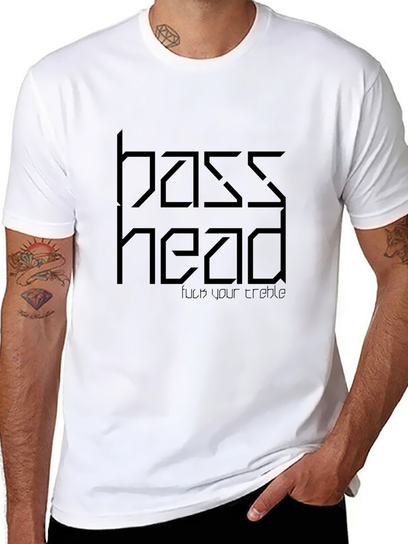 Black Bass Head Graphic T-Shirt - Unisex, Black view 8