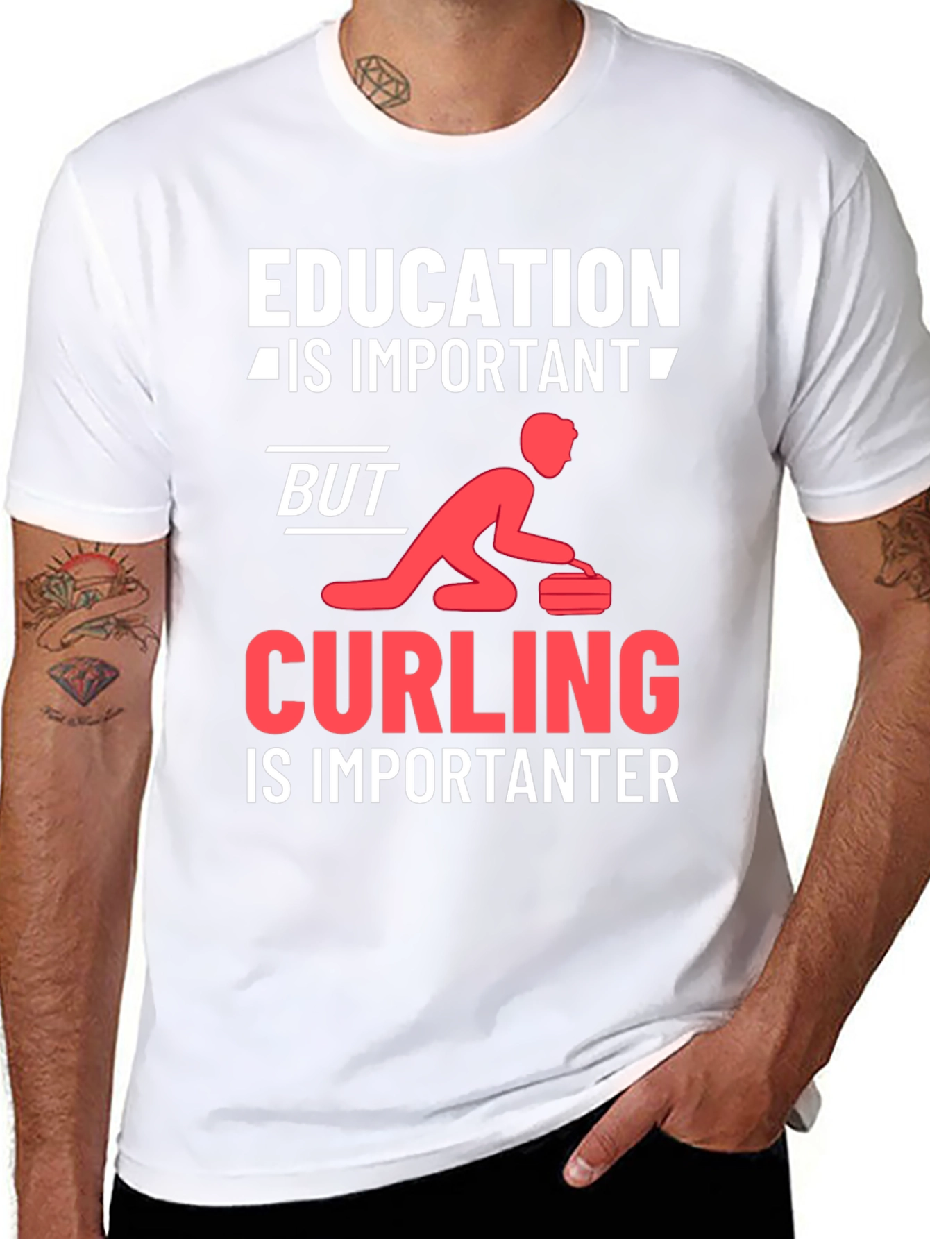 Black Education vs Curling T-Shirt view 8