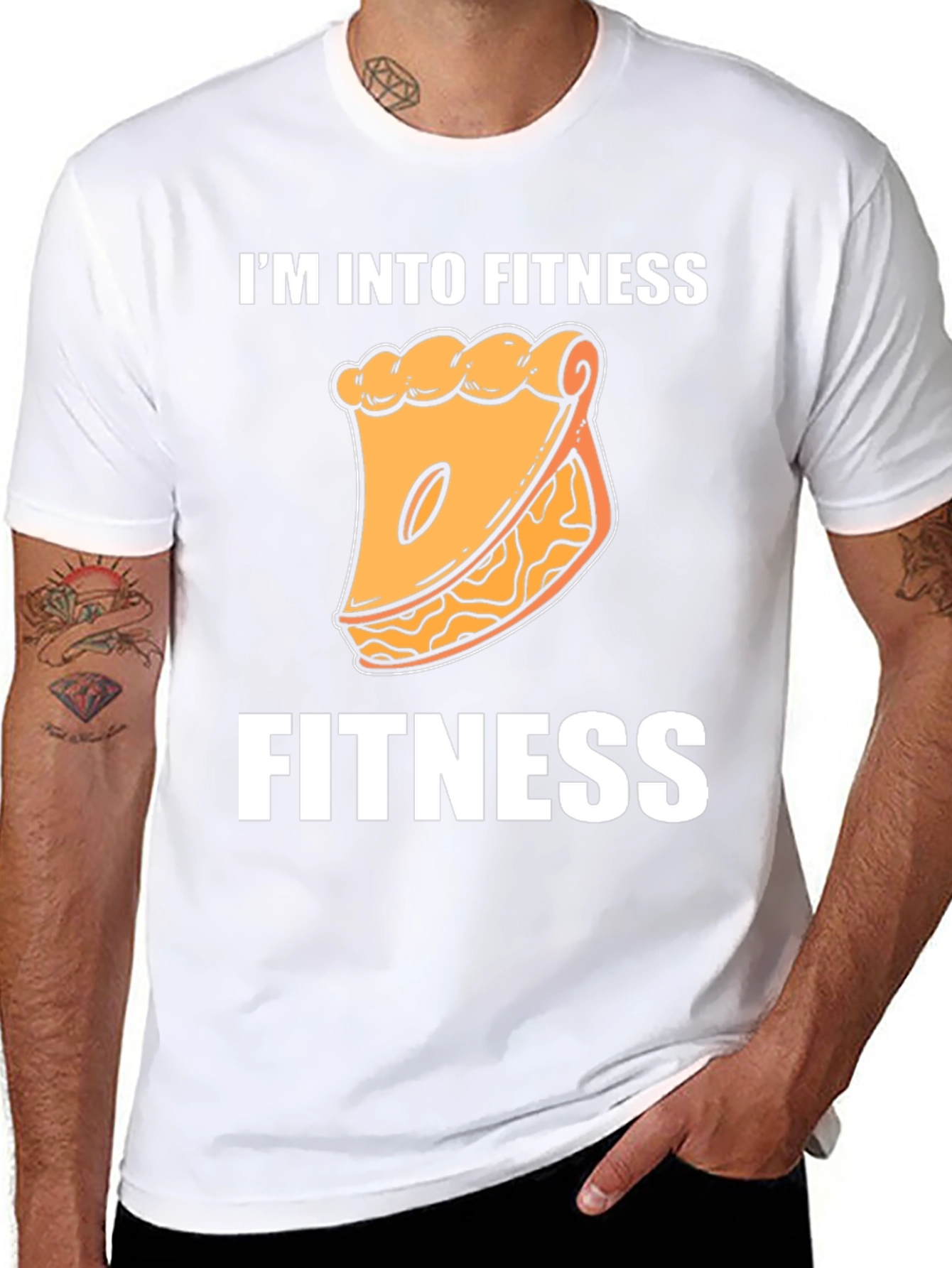 Black Fitness Pie T-Shirt - I'm Into Fitness Funny Tee view 8