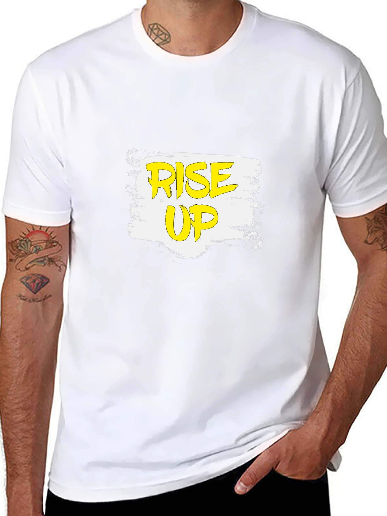 Black Rise Up Graphic T-Shirt - Black Casual Tee view 8