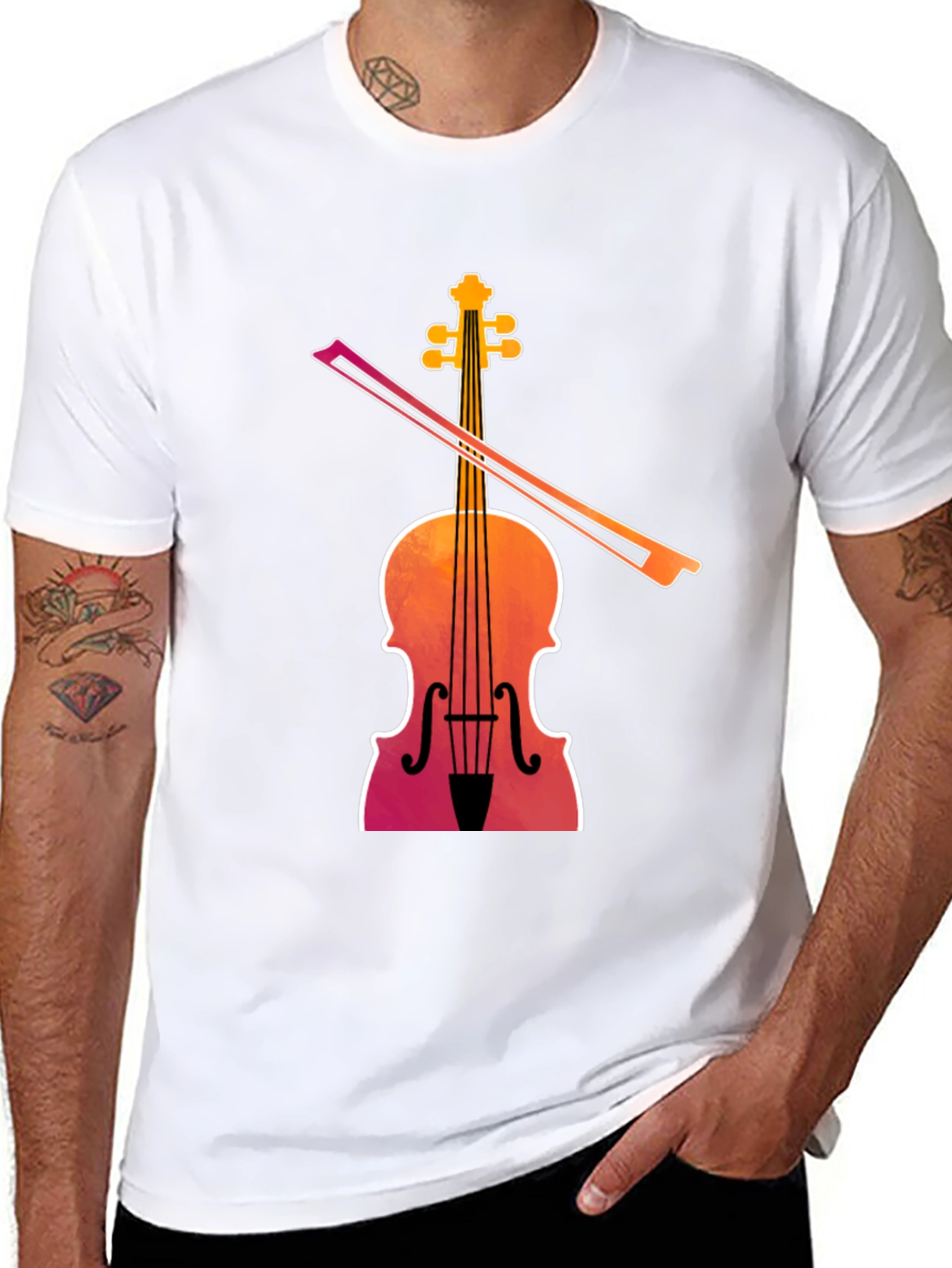 Black Violin Graphic Tee - Musical Instrument T-Shirt view 8