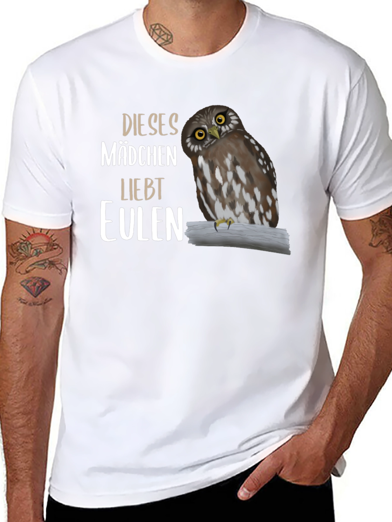 Black Owl Lover T-Shirt - Dieses Madchen Liebt Eulen view 8
