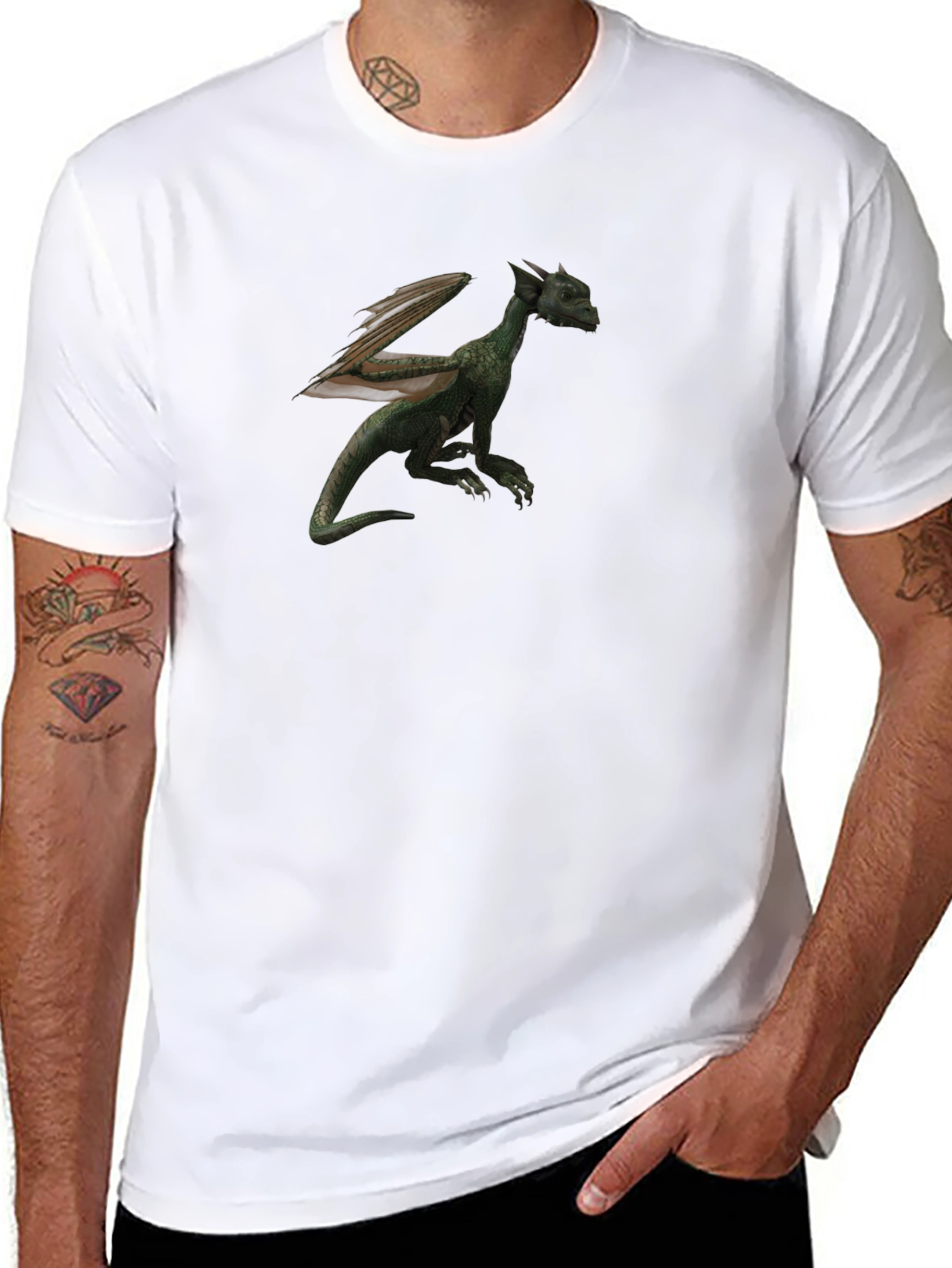 Black Dragon Graphic T-Shirt - Black Cotton Tee view 8