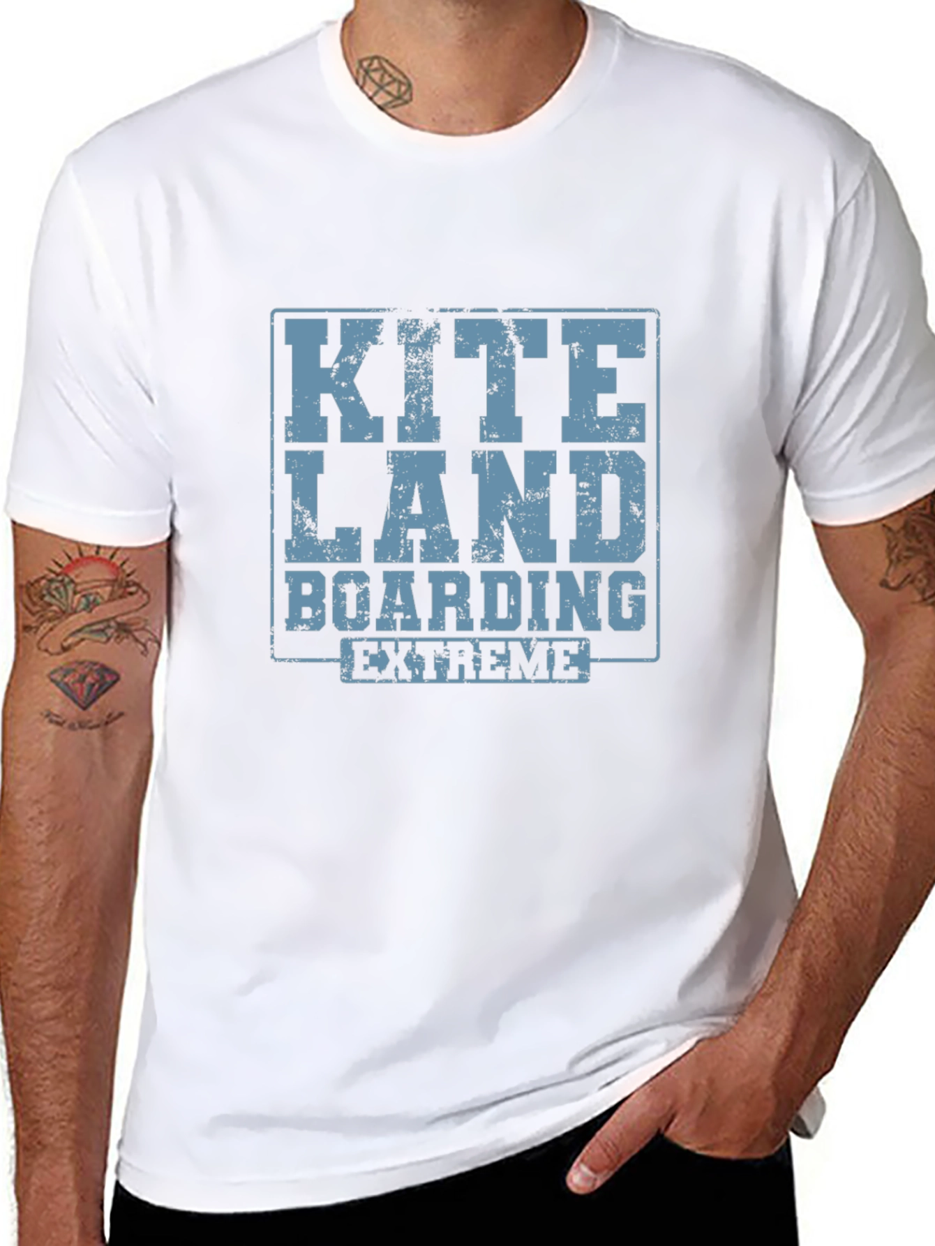 Black Kite Land Boarding Extreme Black T-Shirt view 8