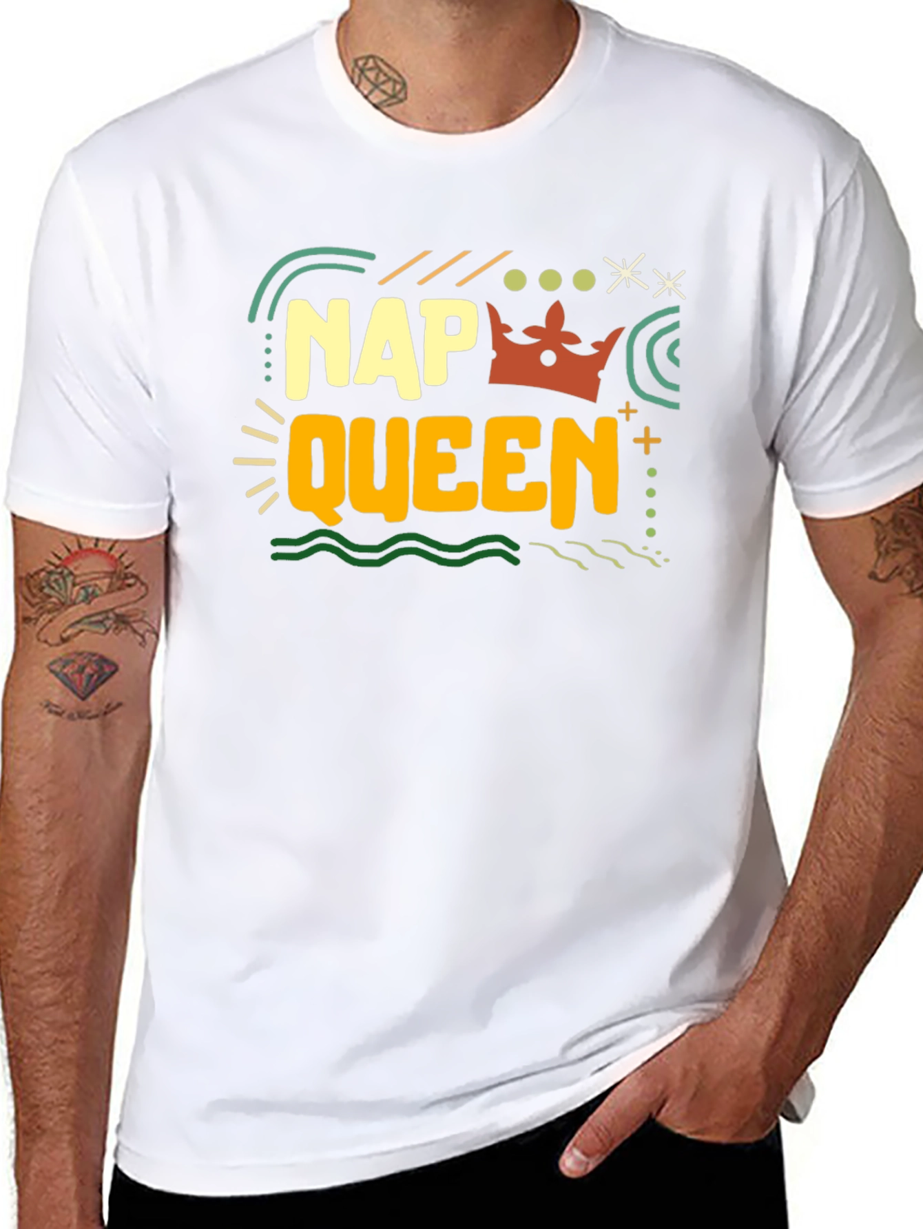 Black Nap Queen Graphic T-Shirt - Unisex view 8