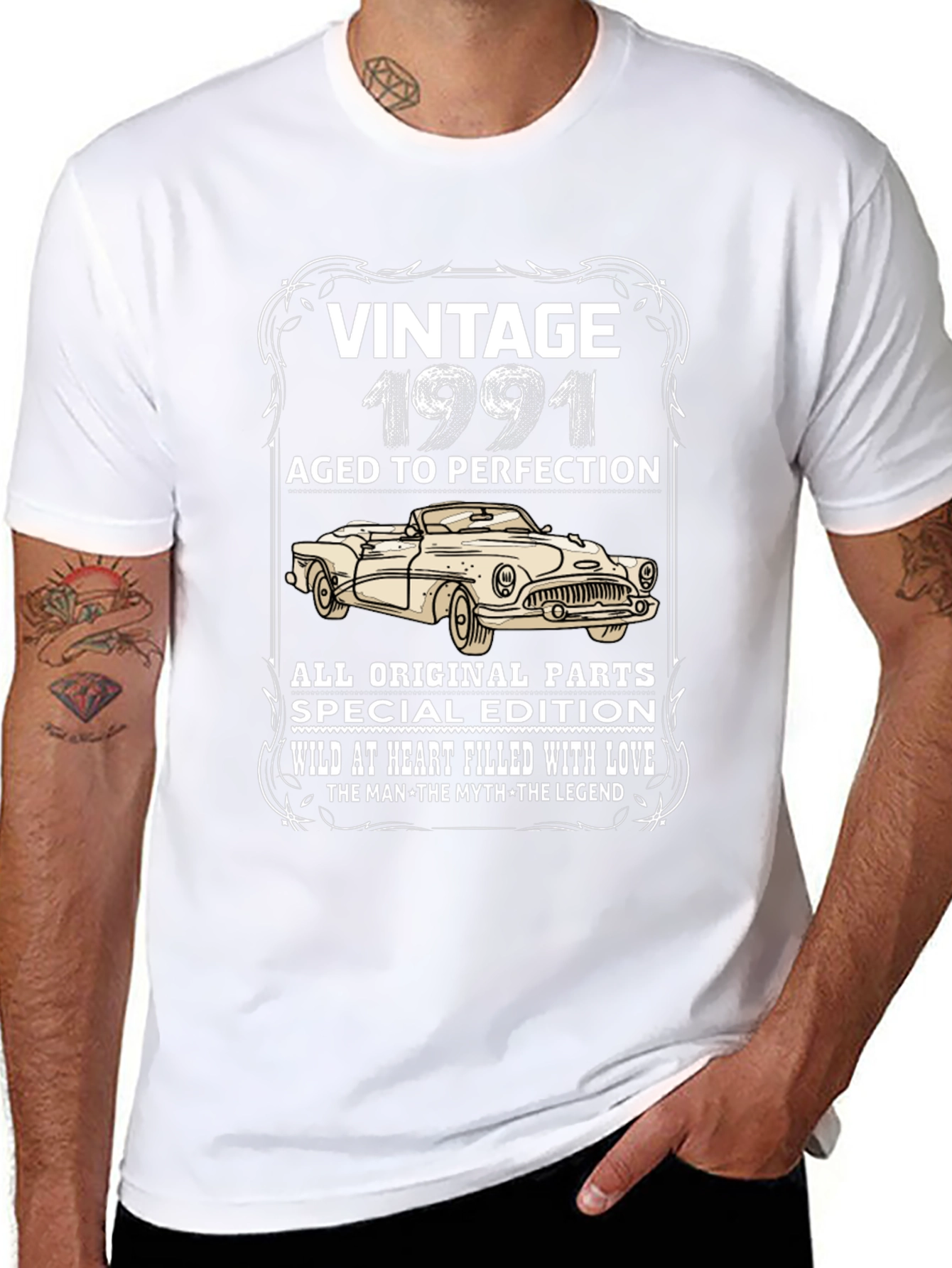 Black Vintage 1991 Aged to Perfection T-Shirt view 8