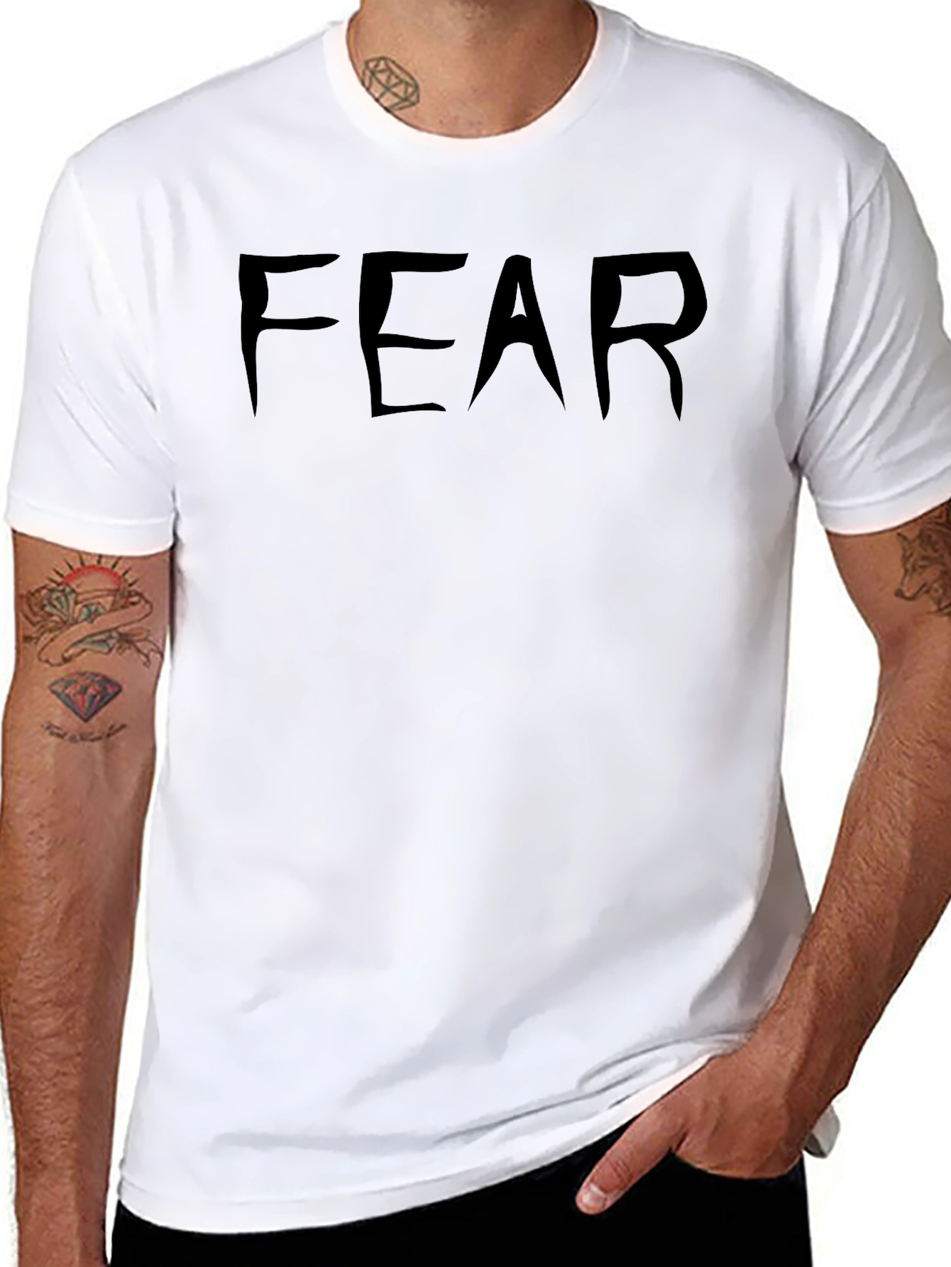 Black FEAR Graphic Tee - Mens Black T-Shirt view 8