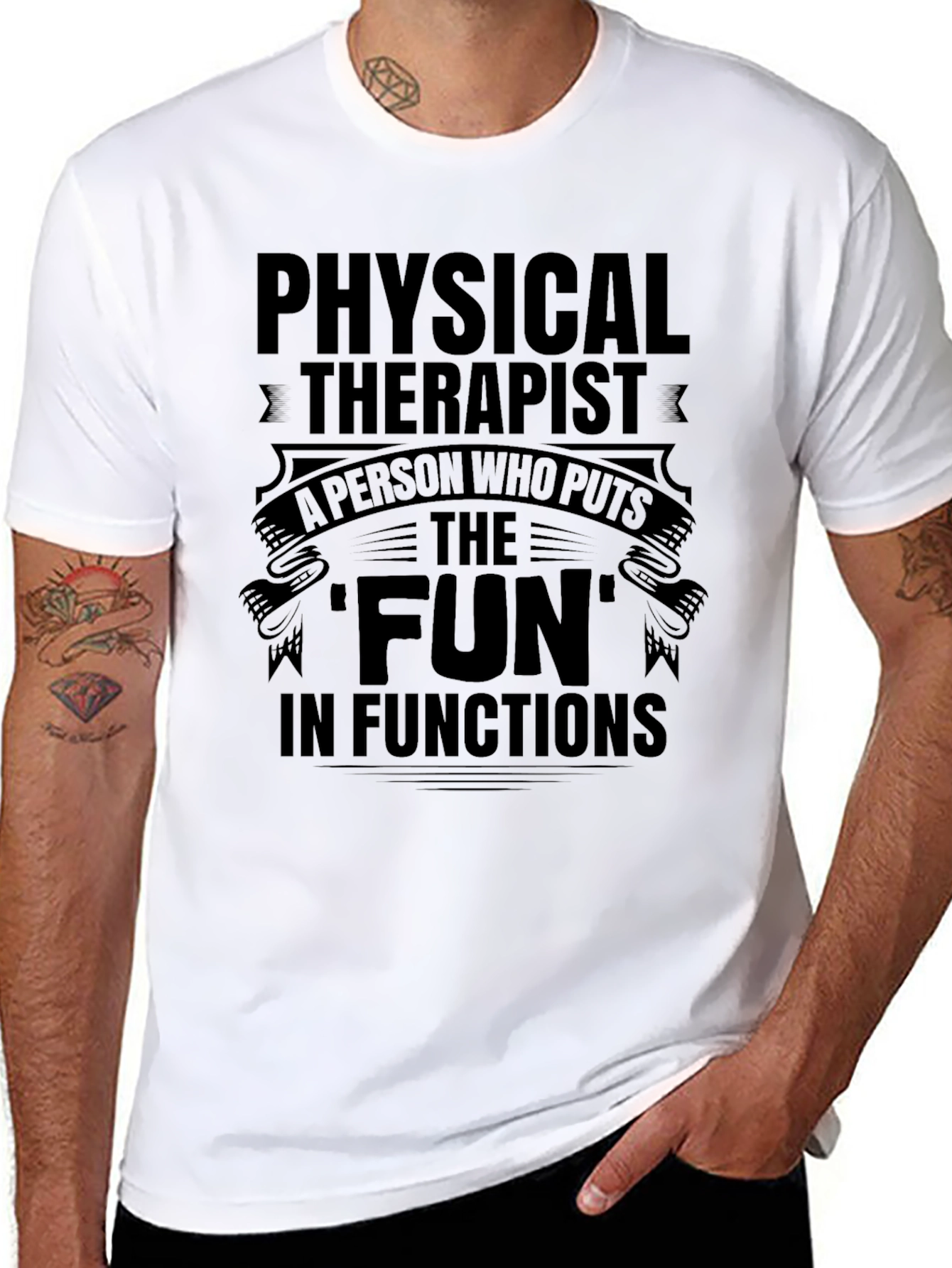 Black Physical Therapist 'Fun' T-Shirt view 8