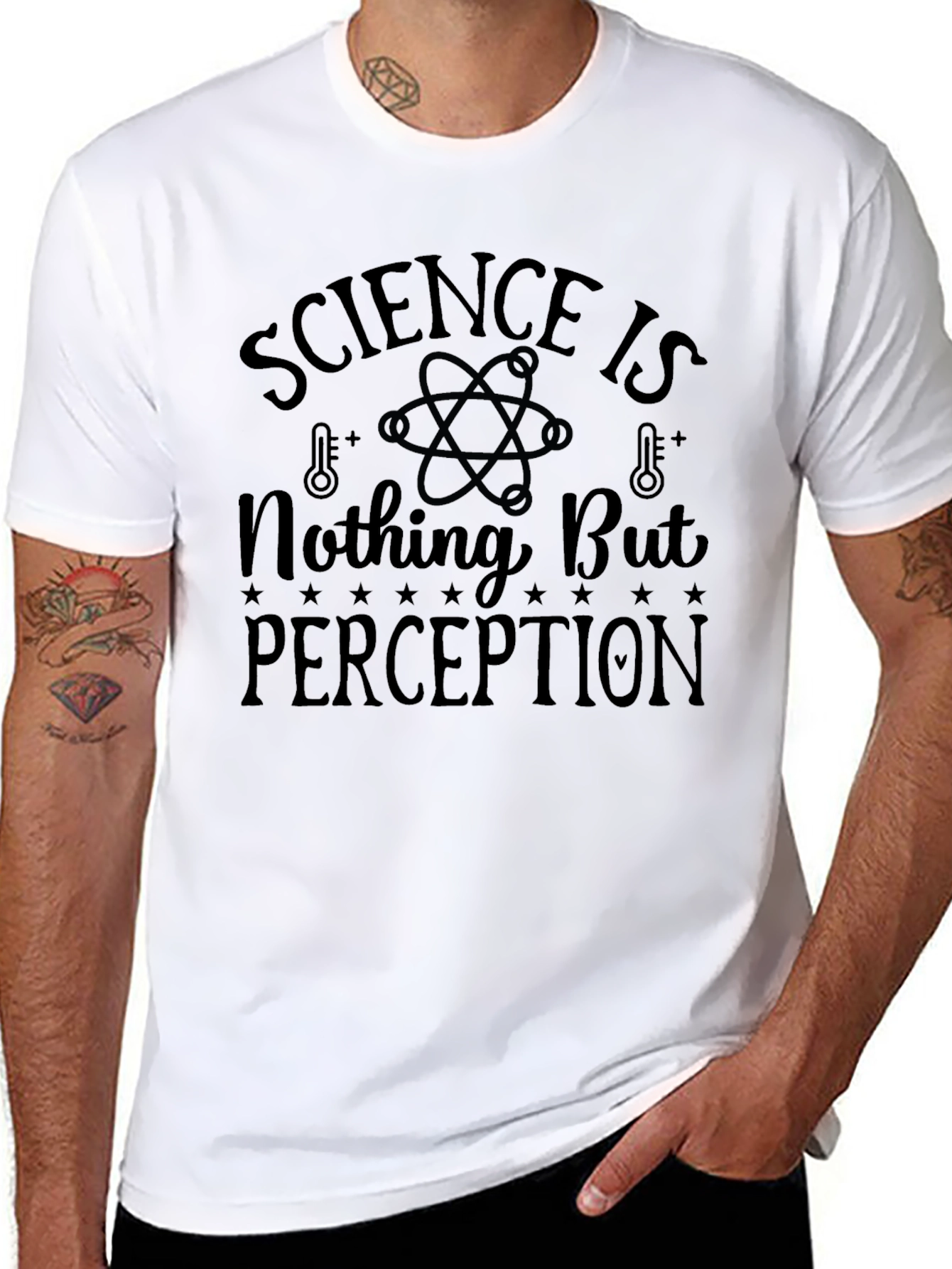 Black Science is Nothing But Perception Black T-Shirt view 8
