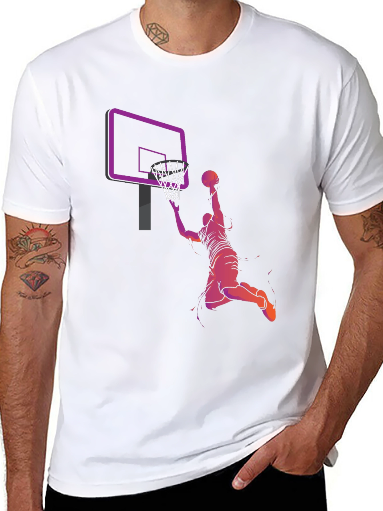 Black Basketball Dunk Graphic T-Shirt view 8