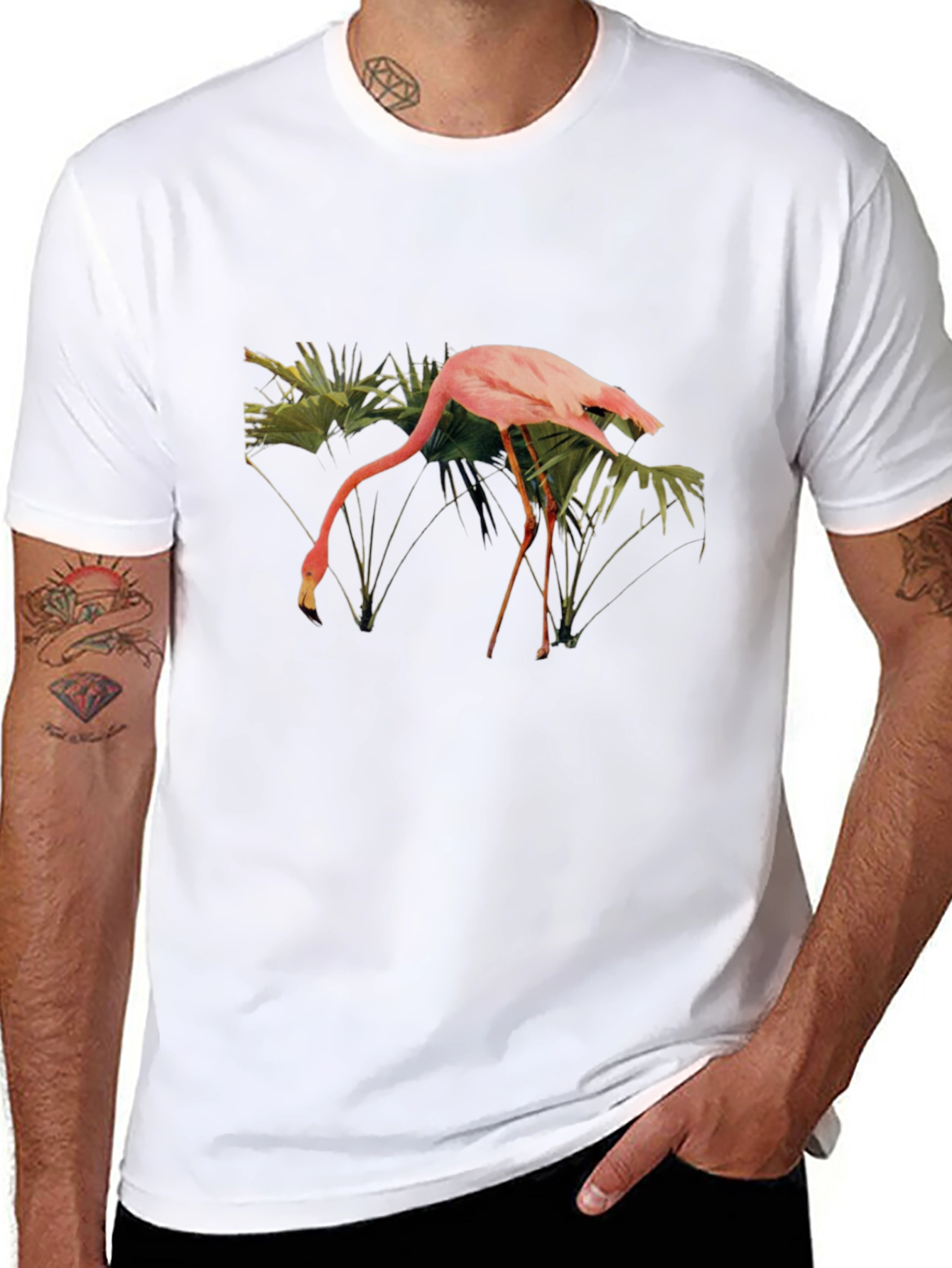 Black Flamingo Graphic T-Shirt - Tropical Bird Tee view 8