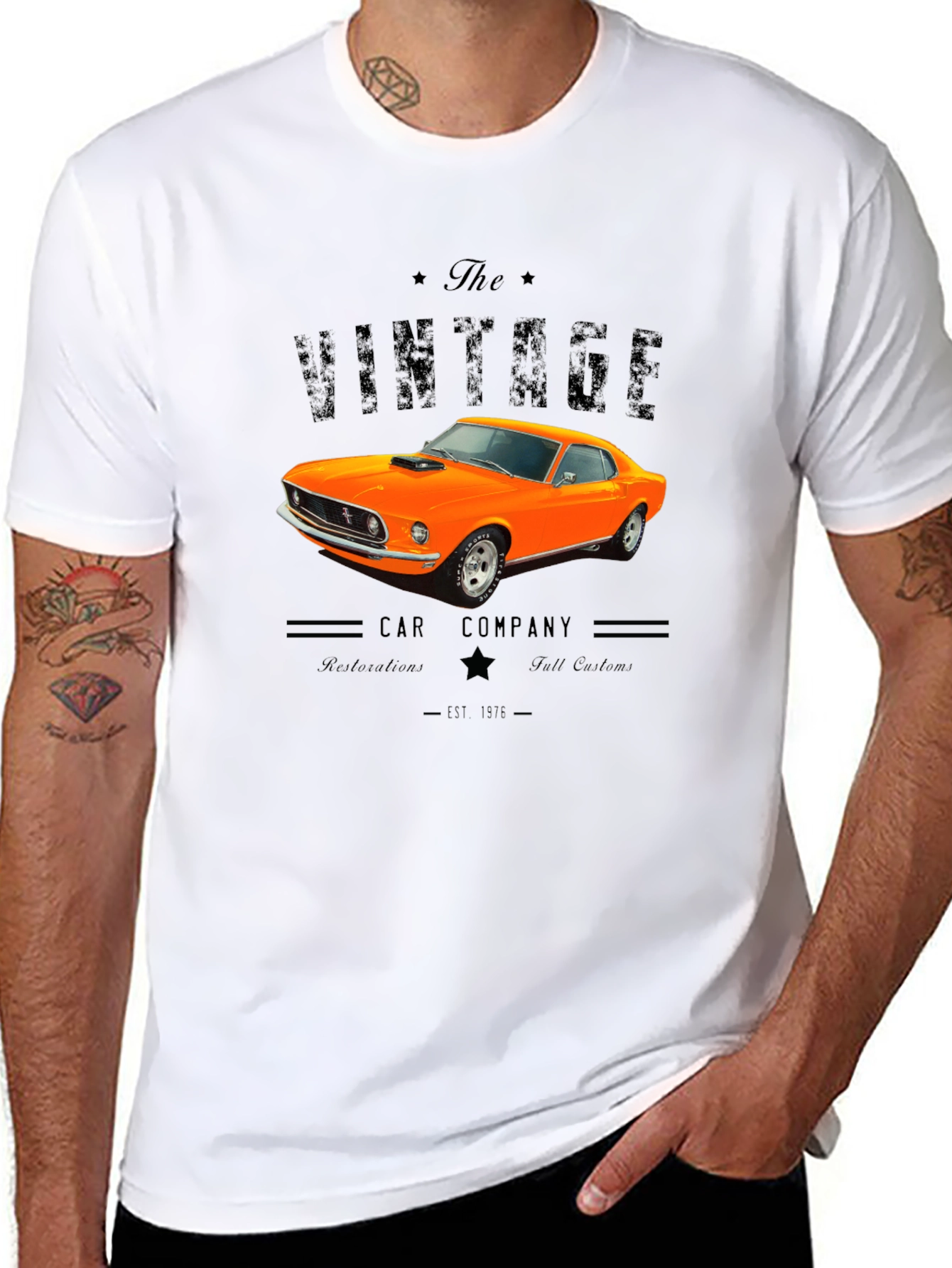 Black Vintage Car Company T-Shirt view 8