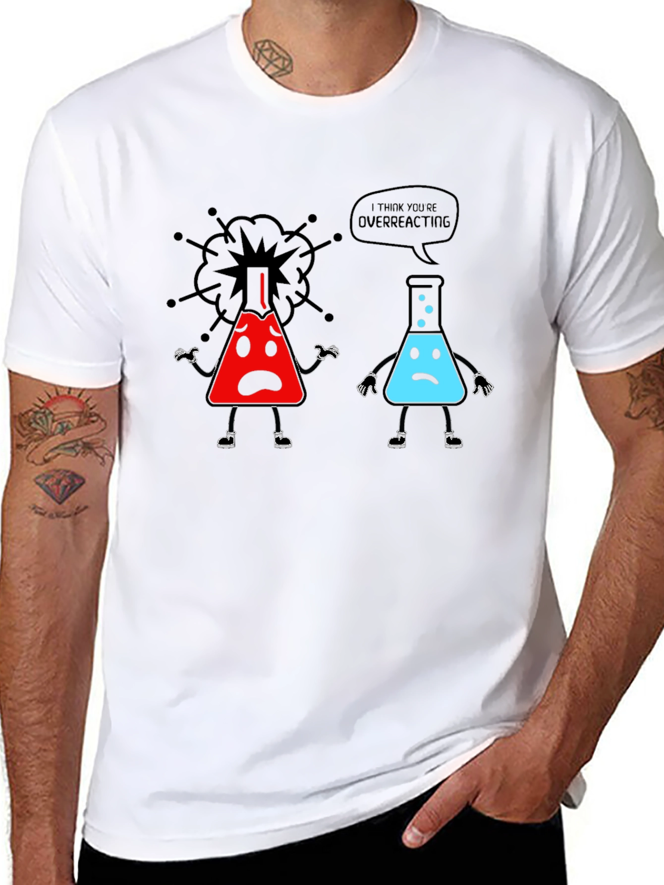 Black Overreacting Science T-Shirt view 8