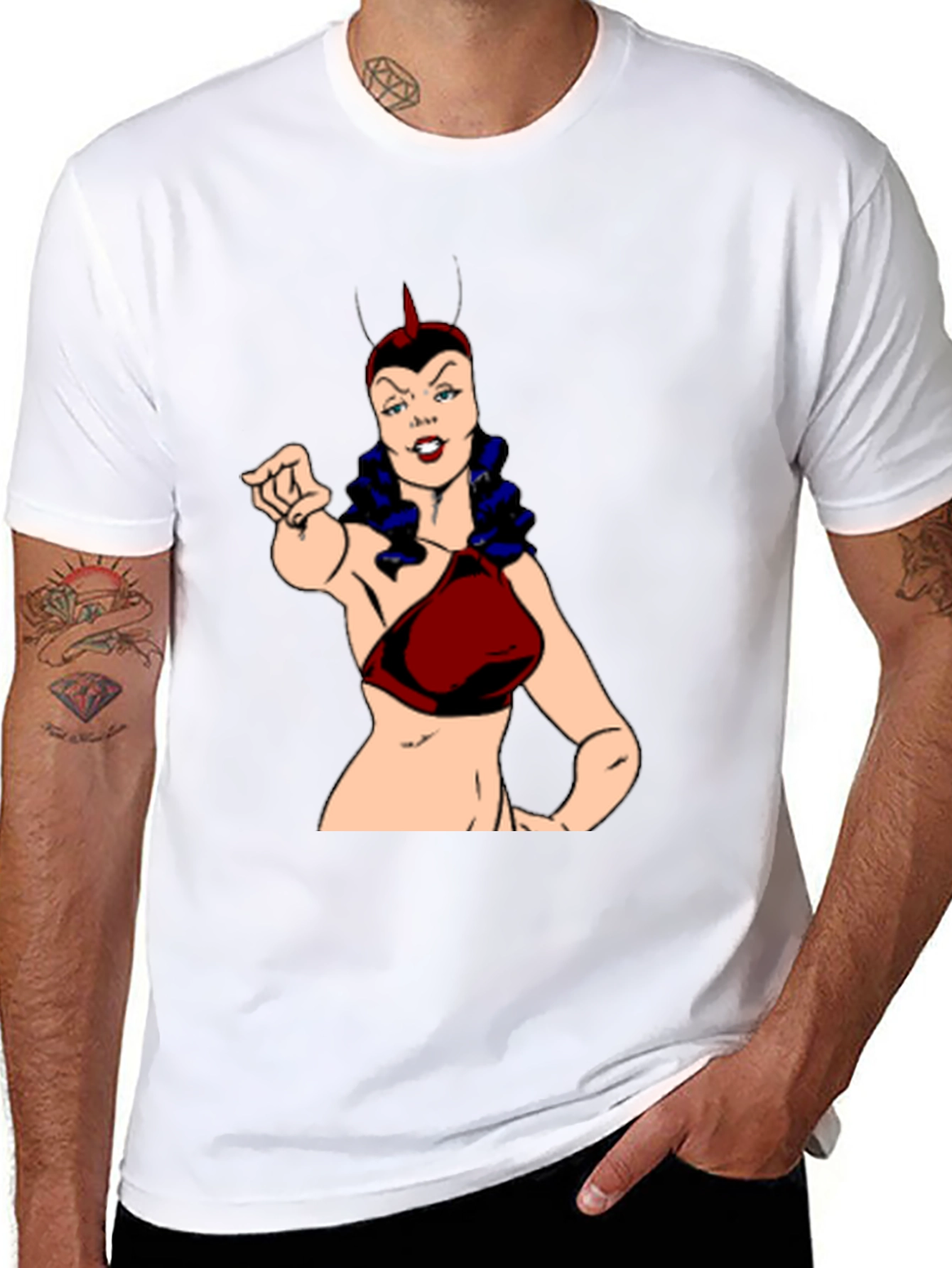 Black Cartoon Villain T-Shirt: Bold Graphic Tee view 8
