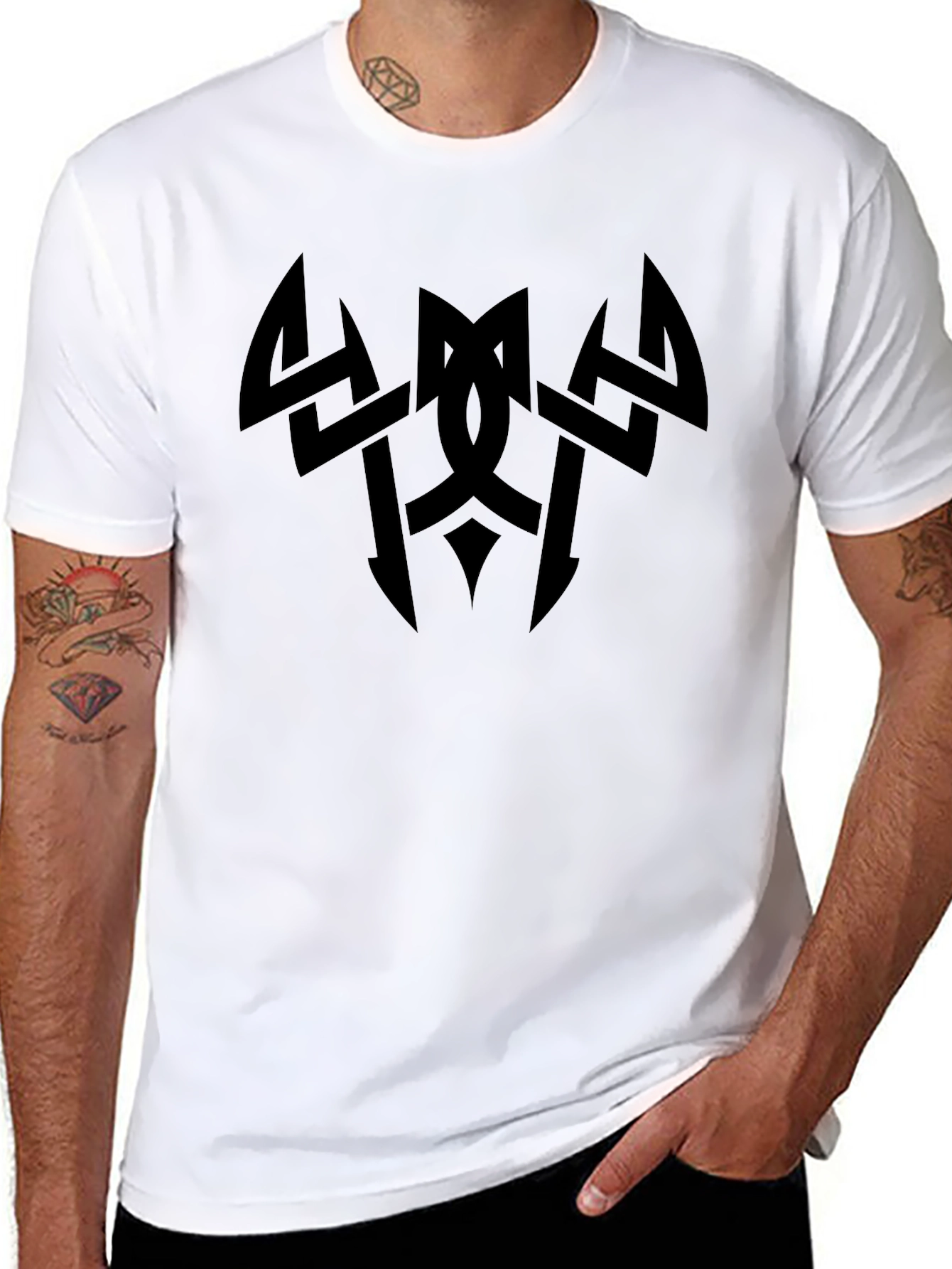 Black Celtic Knot Black Graphic Tee view 8