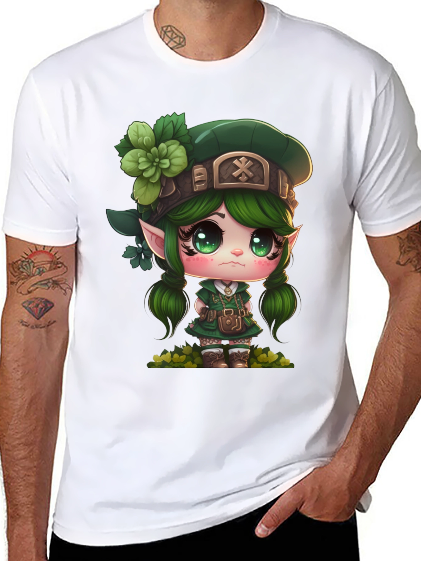 Black Lucky Leprechaun Girl's T-Shirt view 8