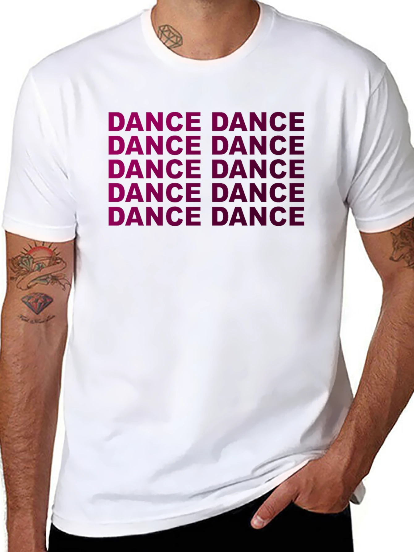 Black Dance Repeat Graphic Tee - Stylish Unisex T-Shirt view 8