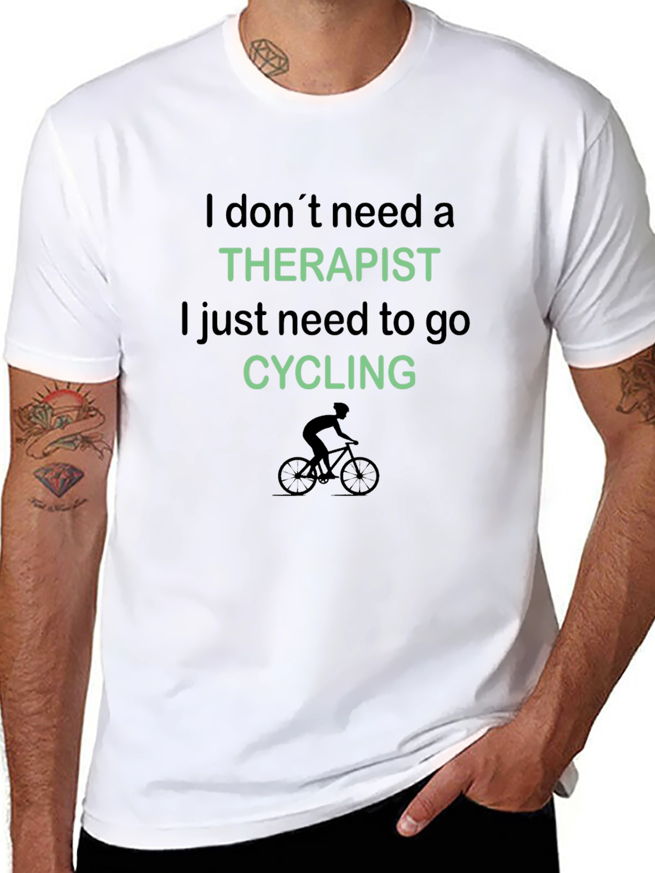 Cycling Therapy T-Shirt: I Don't Need a Therapist, I Just Need to Cycle - 8