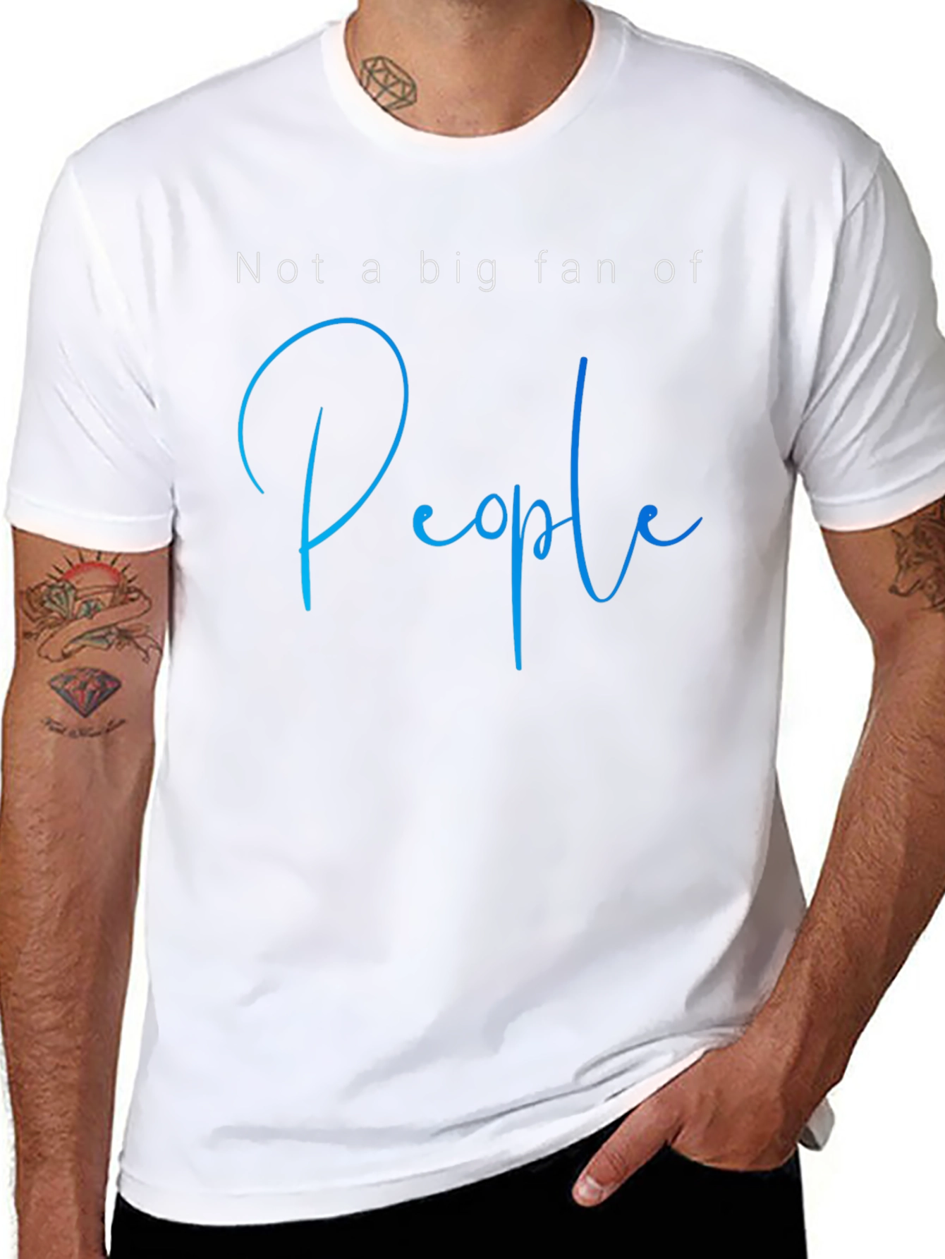 Black Not a Big Fan of People Graphic Tee view 8