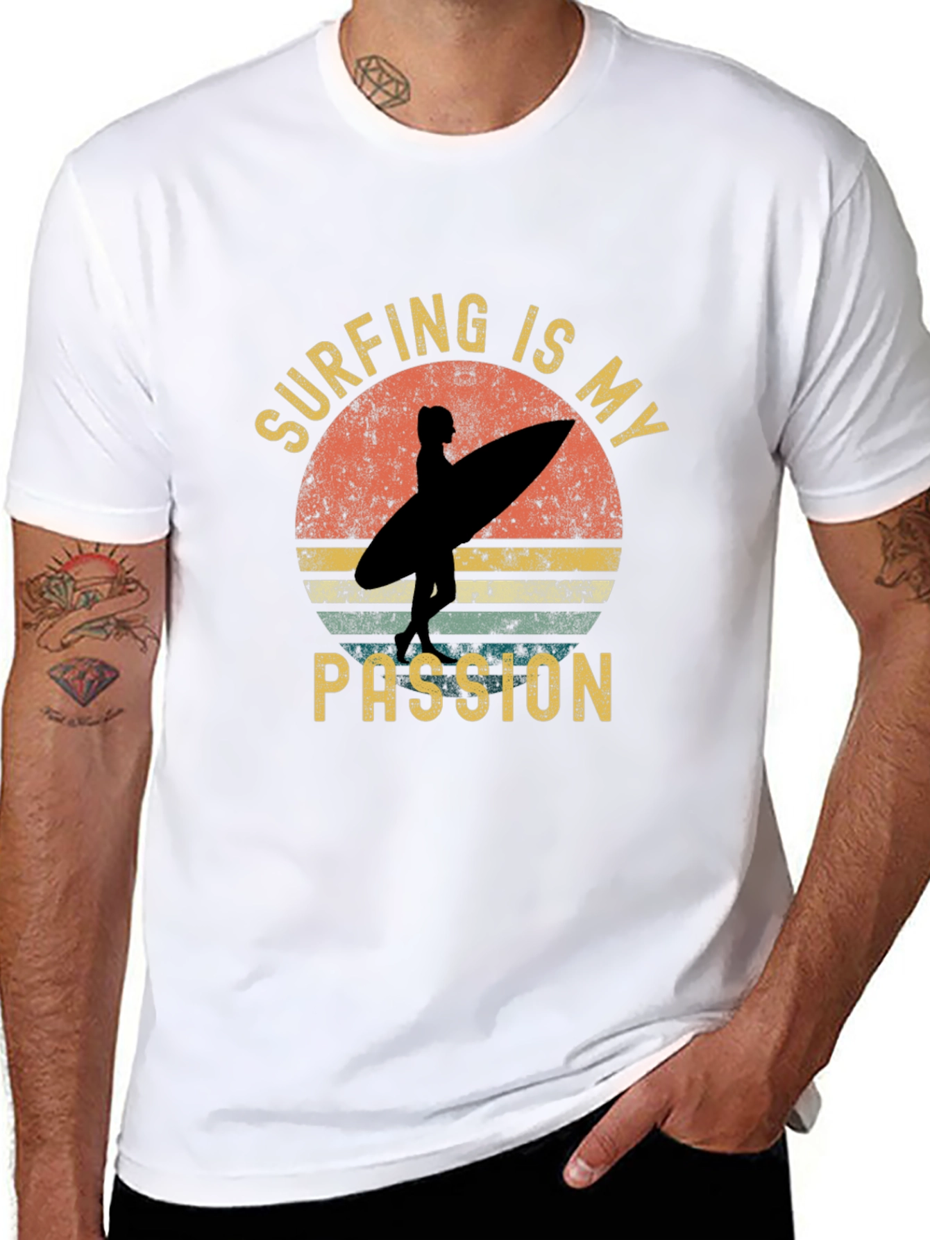 Black Surfing is My Passion Graphic Tee view 8