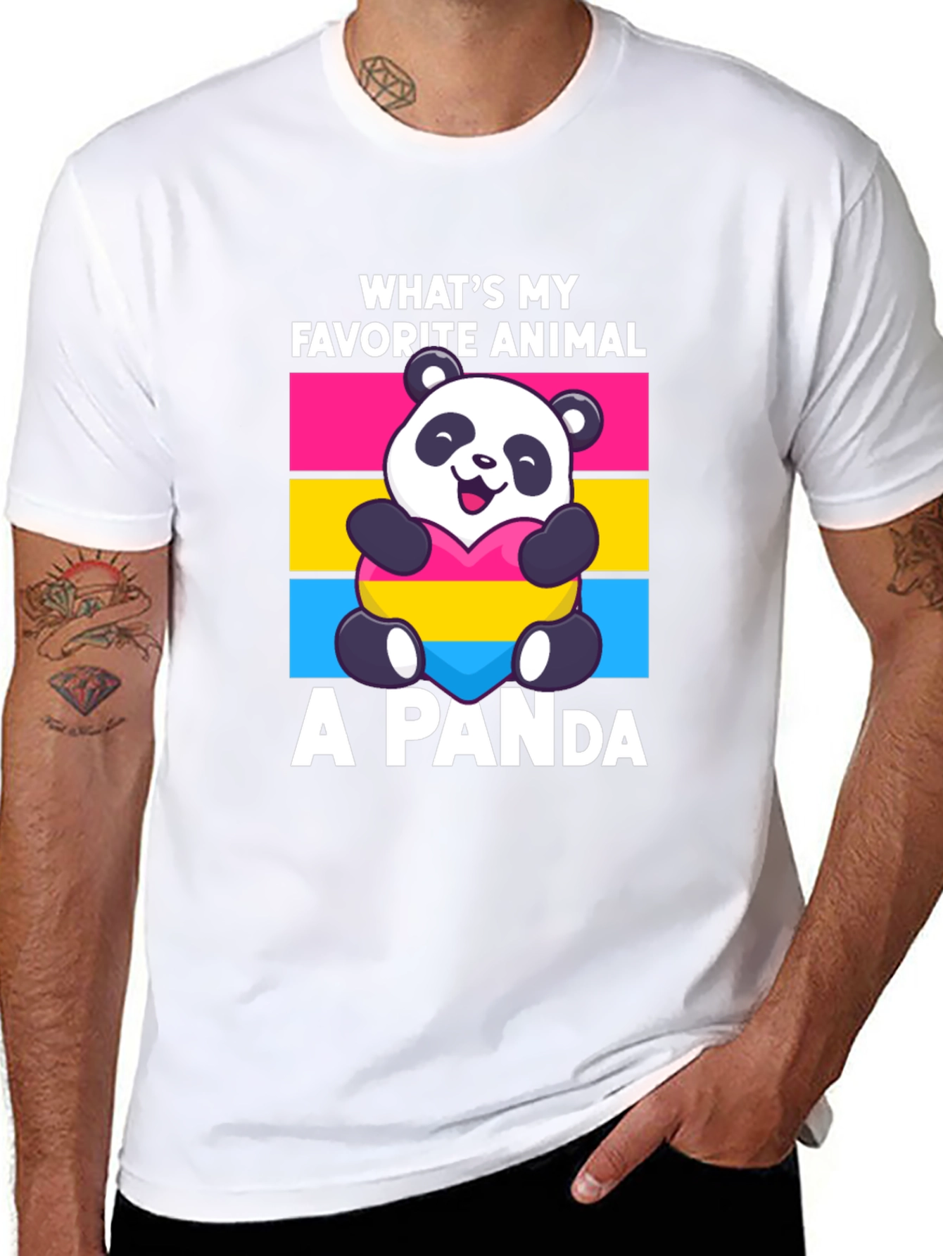 Black Panda T-Shirt - What's My Favorite Animal view 8