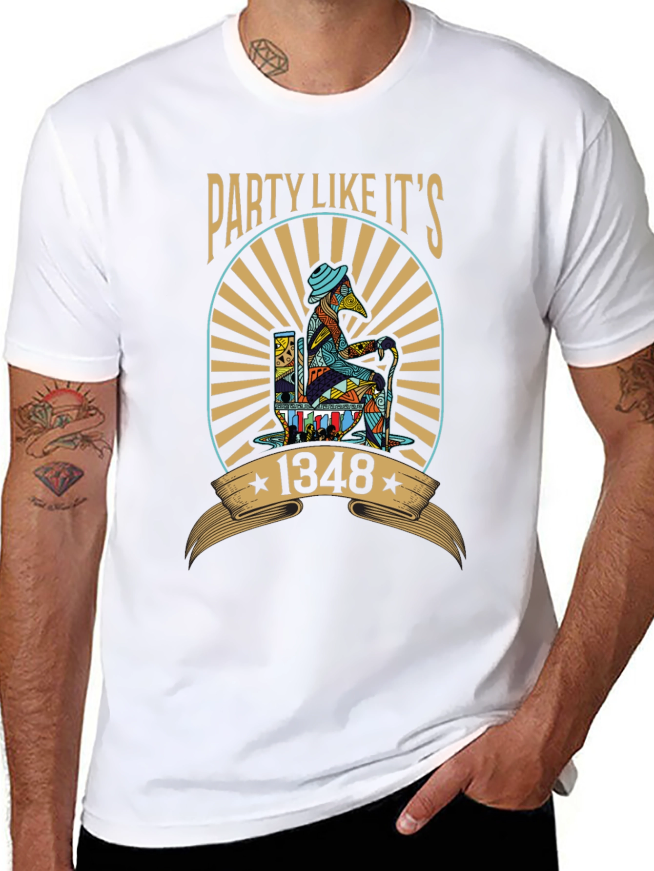 Black Party Like It's 1348 T-Shirt Black view 8