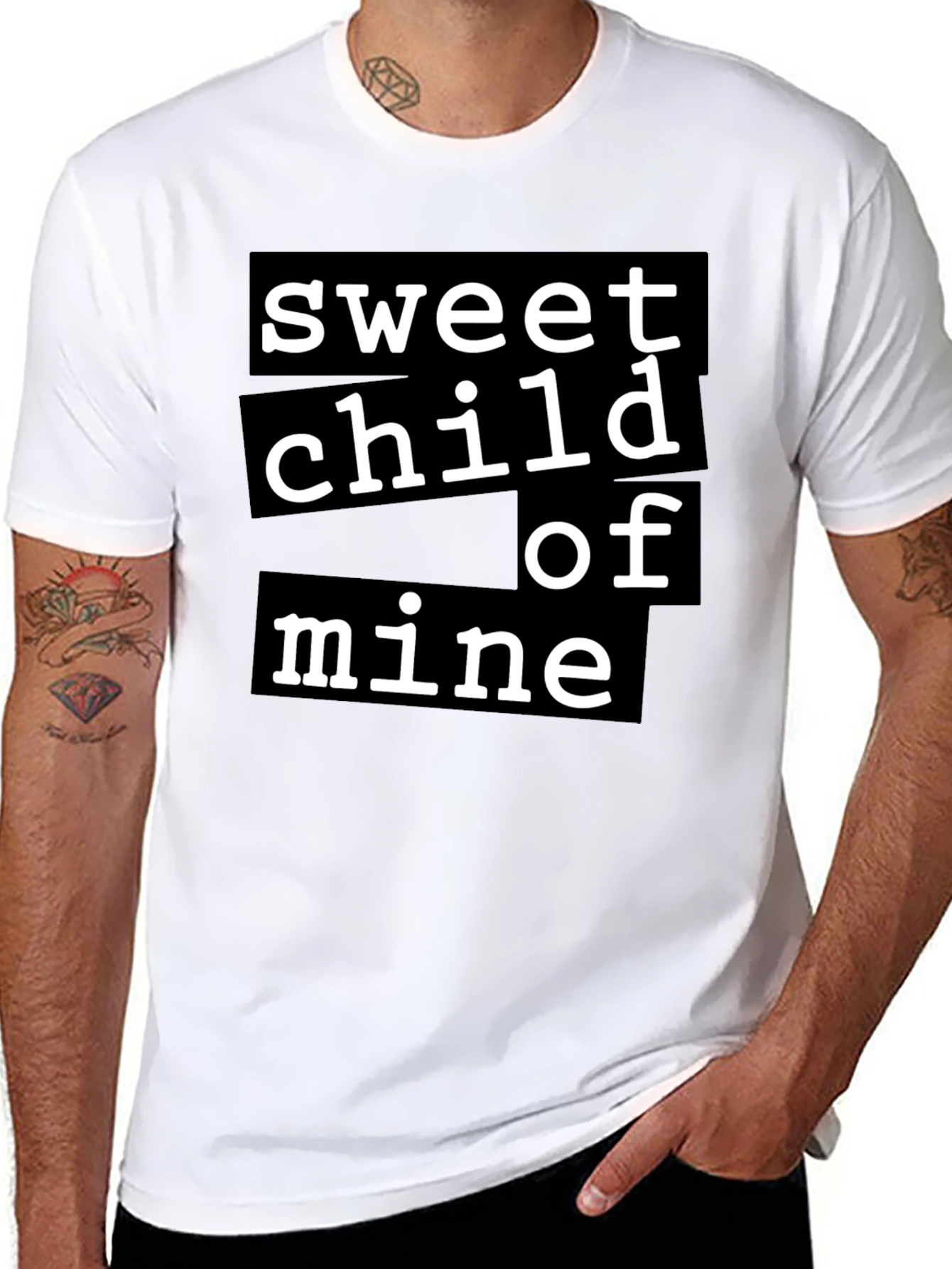 Black Sweet Child Of Mine Graphic Tee - Black Cotton T-Shirt view 8