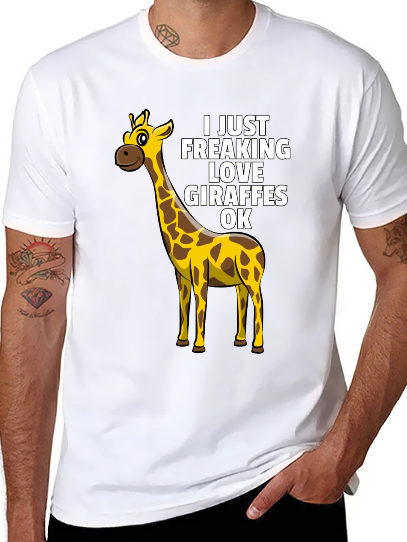 Black Giraffe Lover T-Shirt - Funny Graphic Tee view 8
