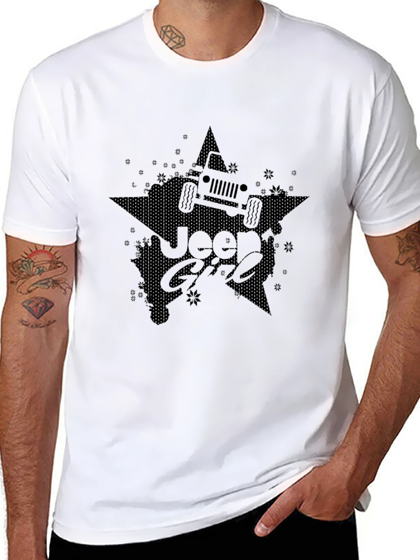 Black Jeep Girl Star Graphic Tee - Black view 8