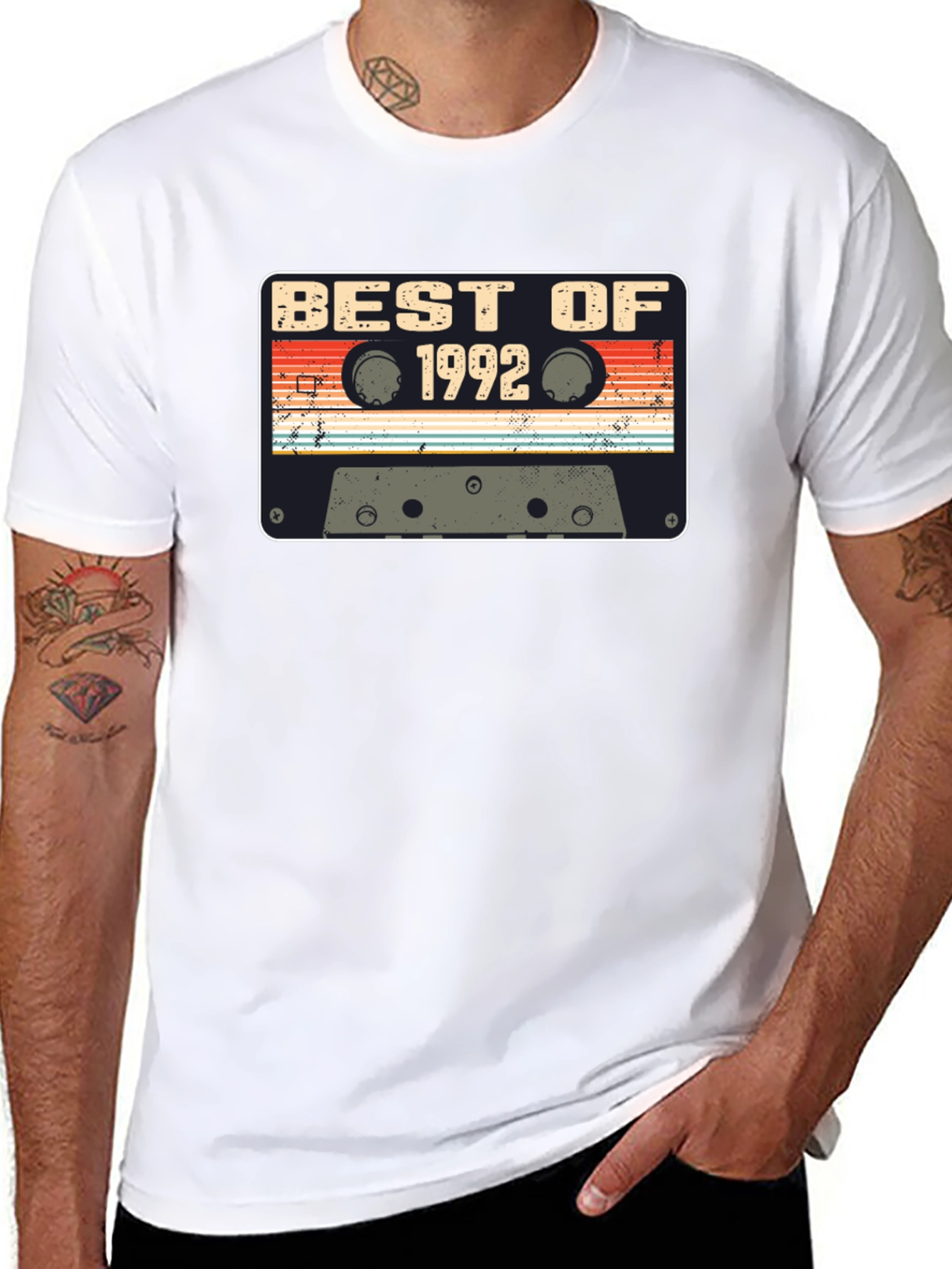 Black Best of 1992 Cassette Tape Graphic T-Shirt view 8