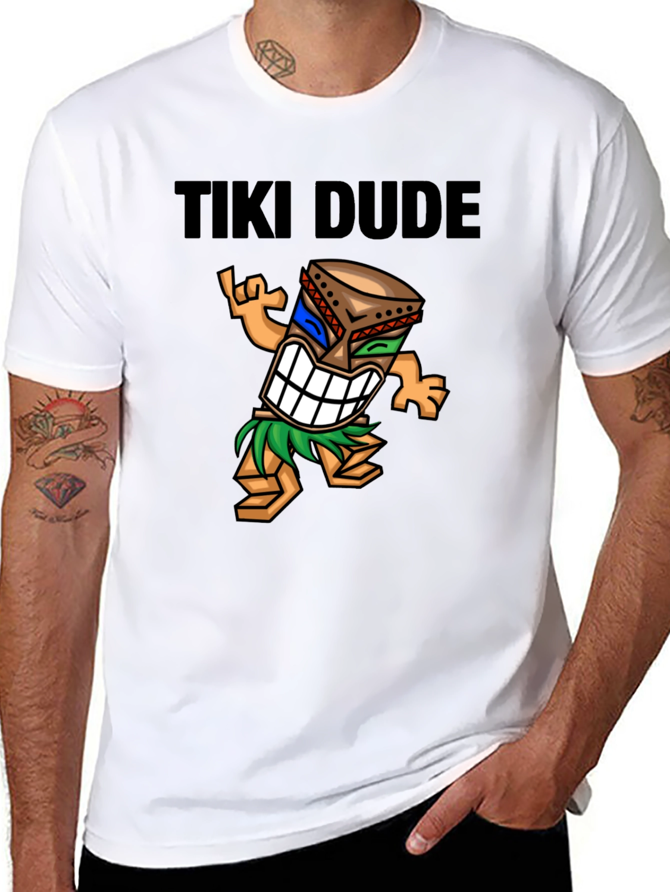 Black Tiki Dude Black T-Shirt view 8