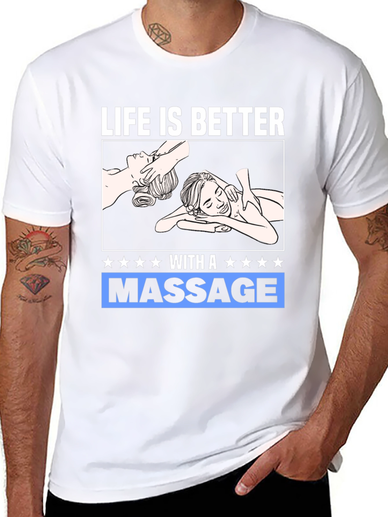 Black Relaxation Massage T-Shirt view 8