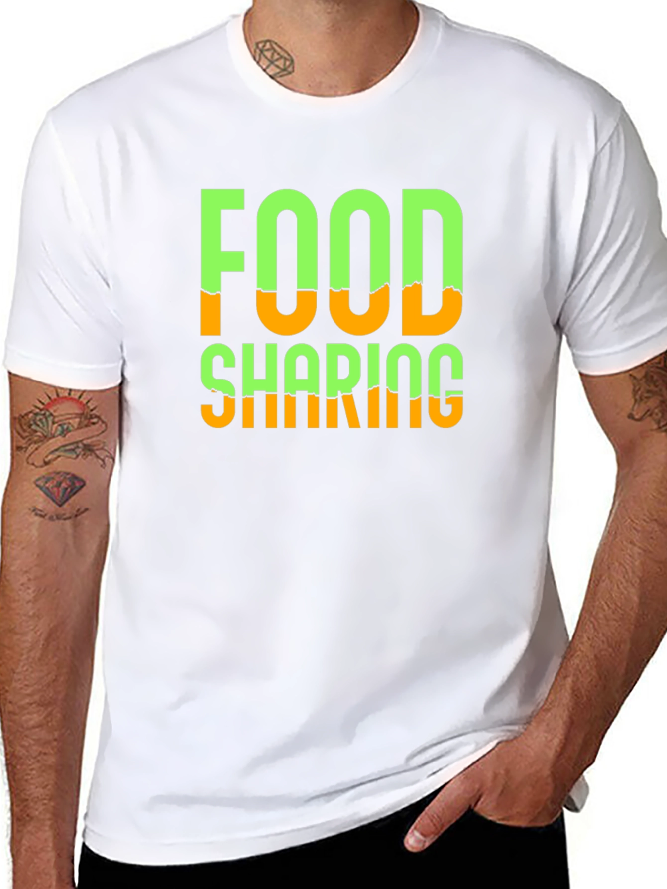 Food Sharing Graphic Tee - Black - 8