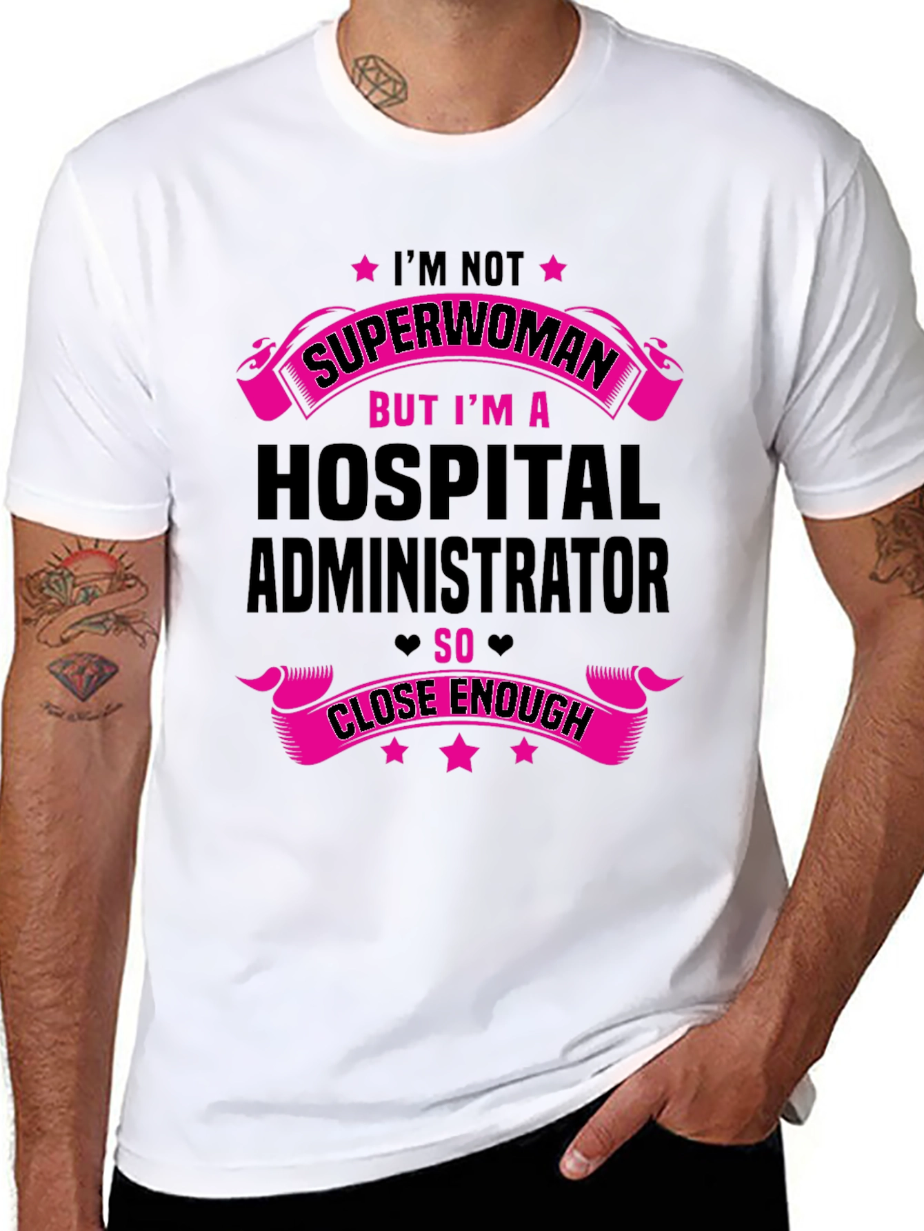 Black Hospital Administrator Superwoman T-Shirt view 8
