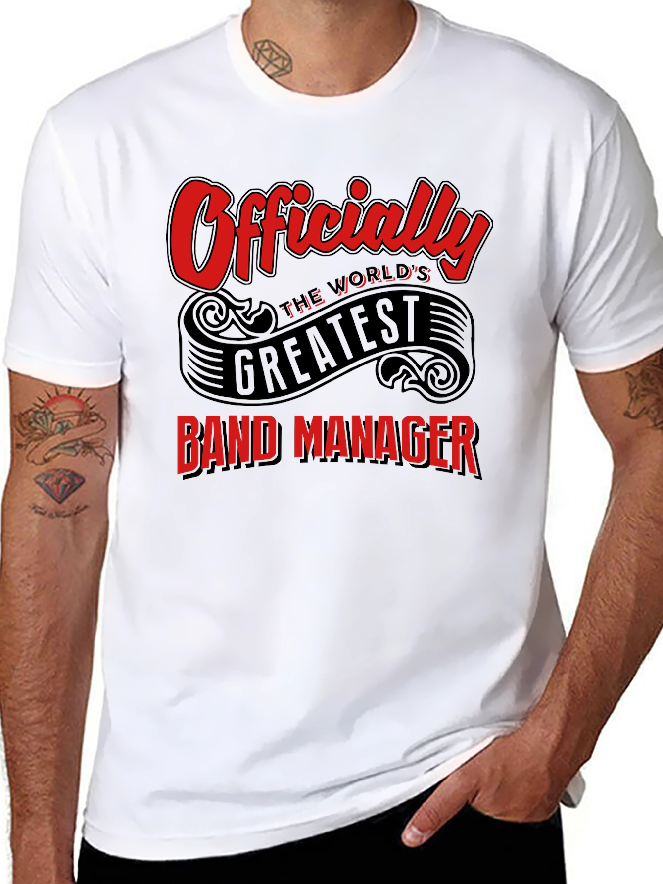 Black Officially the World's Greatest Band Manager T-Shirt view 8
