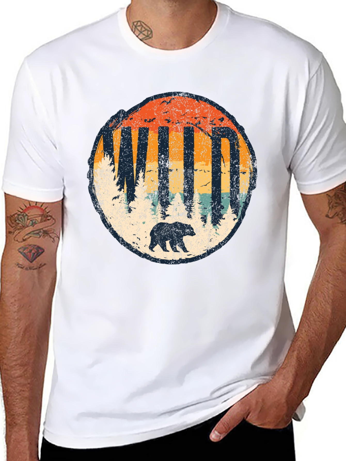 Black Wild Bear Graphic Tee - Nature Inspired Unisex Shirt view 8